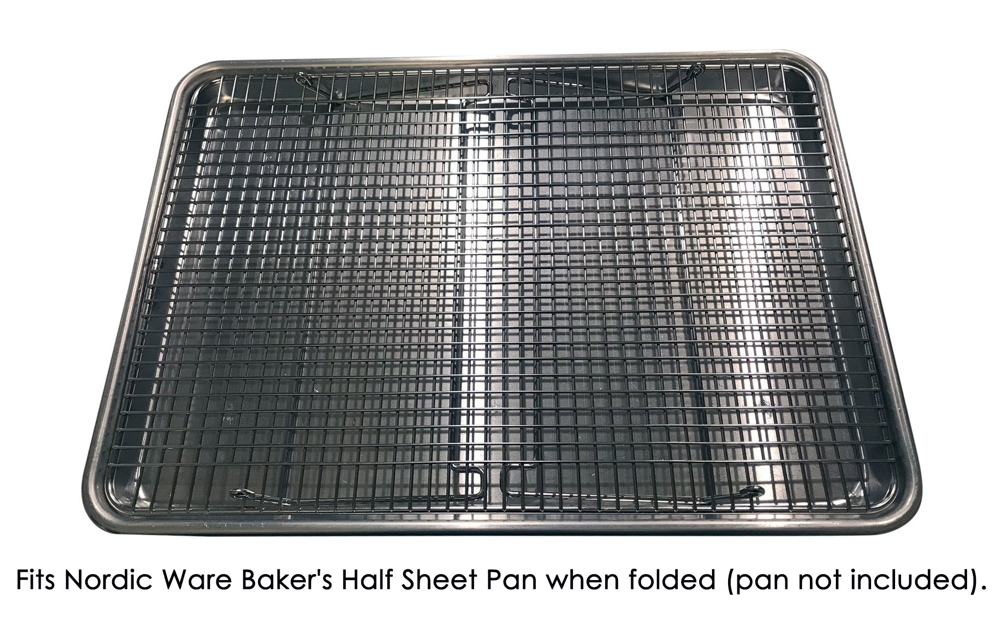 Hamilton Housewares Stackable Stainless Steel Wire Half Sheet Cooling Rack(12''X17'') - With Collapsible Folding Legs - For Baki