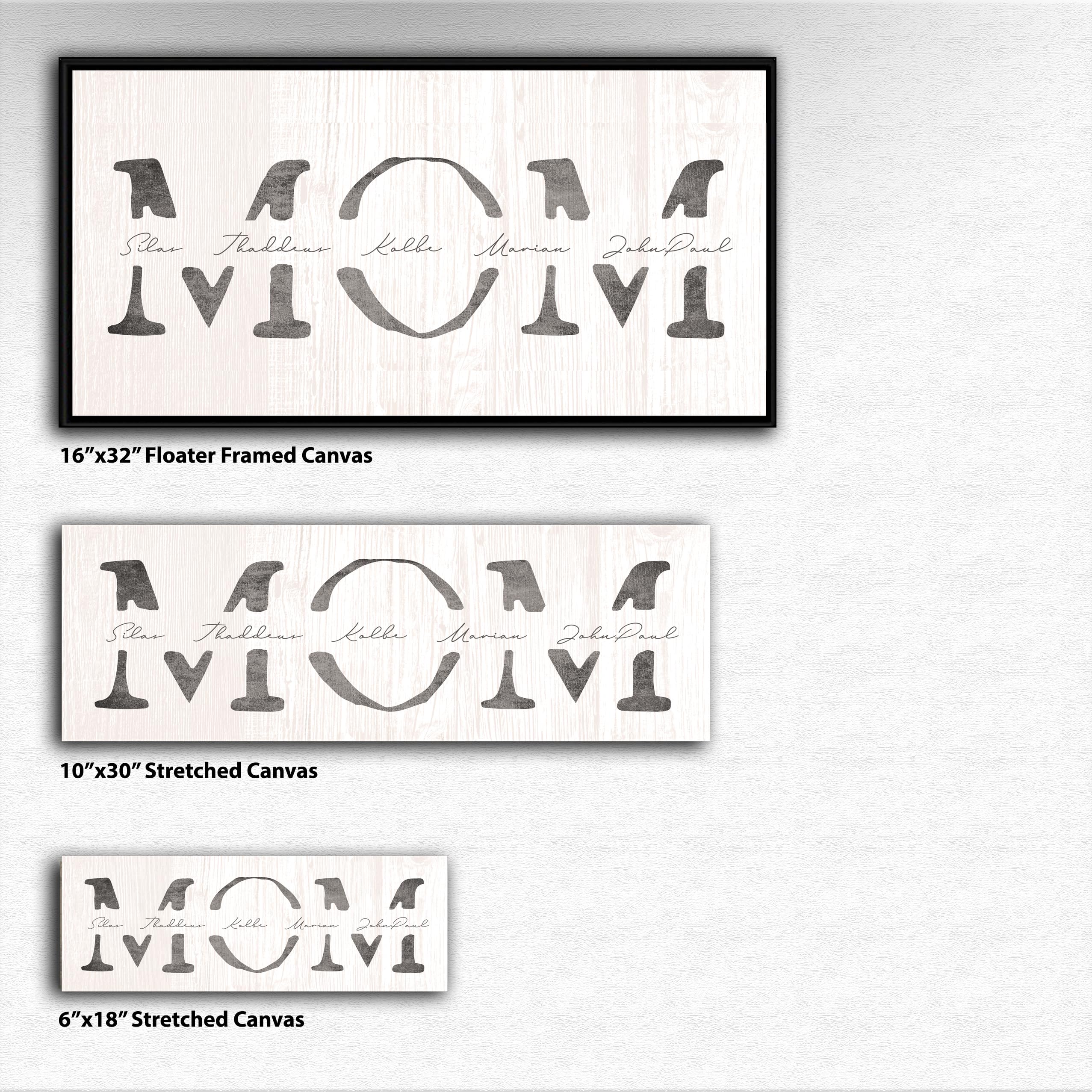 Mom & Children - Personalized Mother'S Day Gift Sign (9.5''X26'' Block Mount)