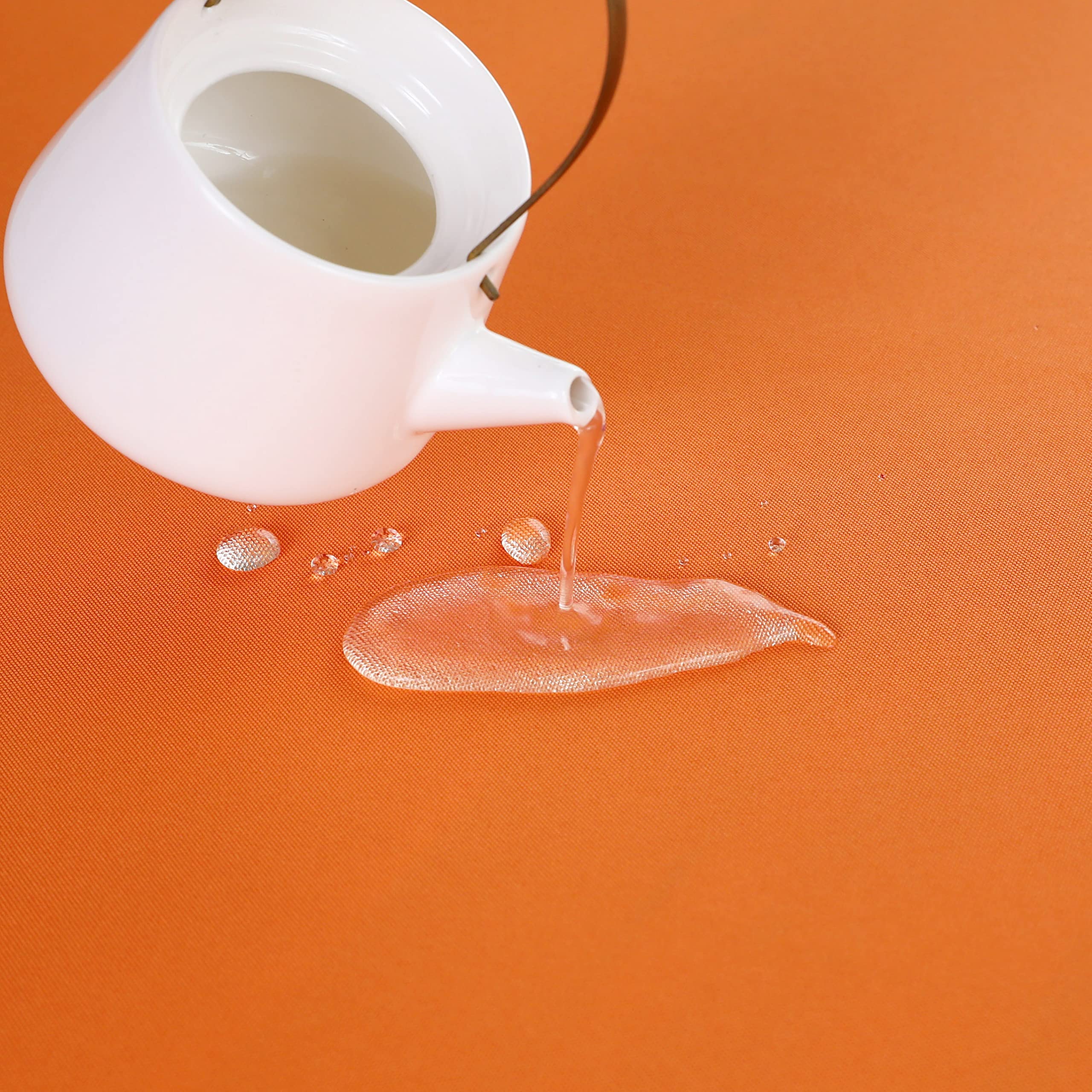 Folins&Home Orange Round Tablecloth 90 Inch Waterproof Heavy Duty Wrinkle Free Polyester Fabric Table Cloth, Spillproof Washable