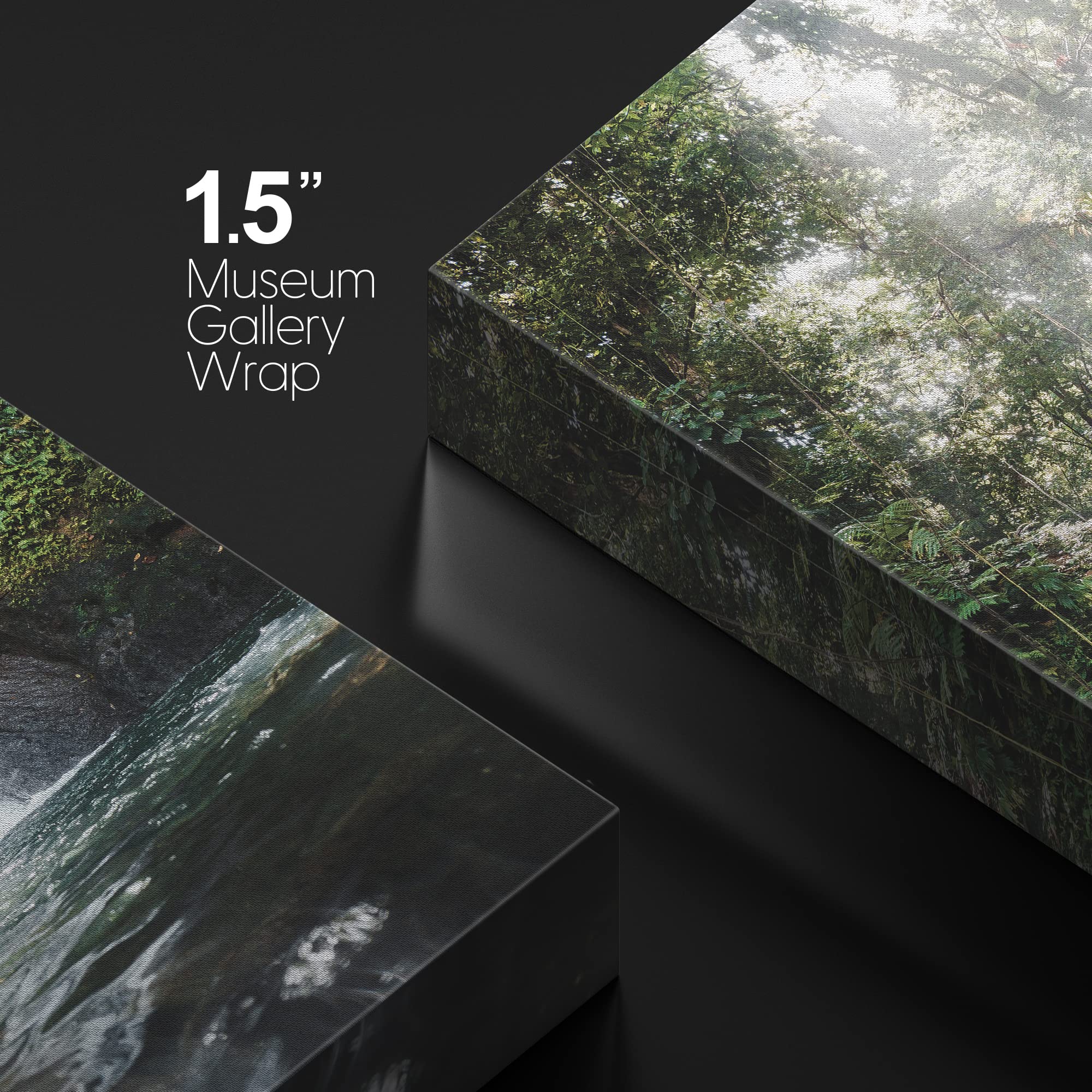 Wall26 Canvas Print Wall Art Waterfall Forest Landscape In Sunlight Nature Wilderness Photography Modern Rustic Scenic Multicolo