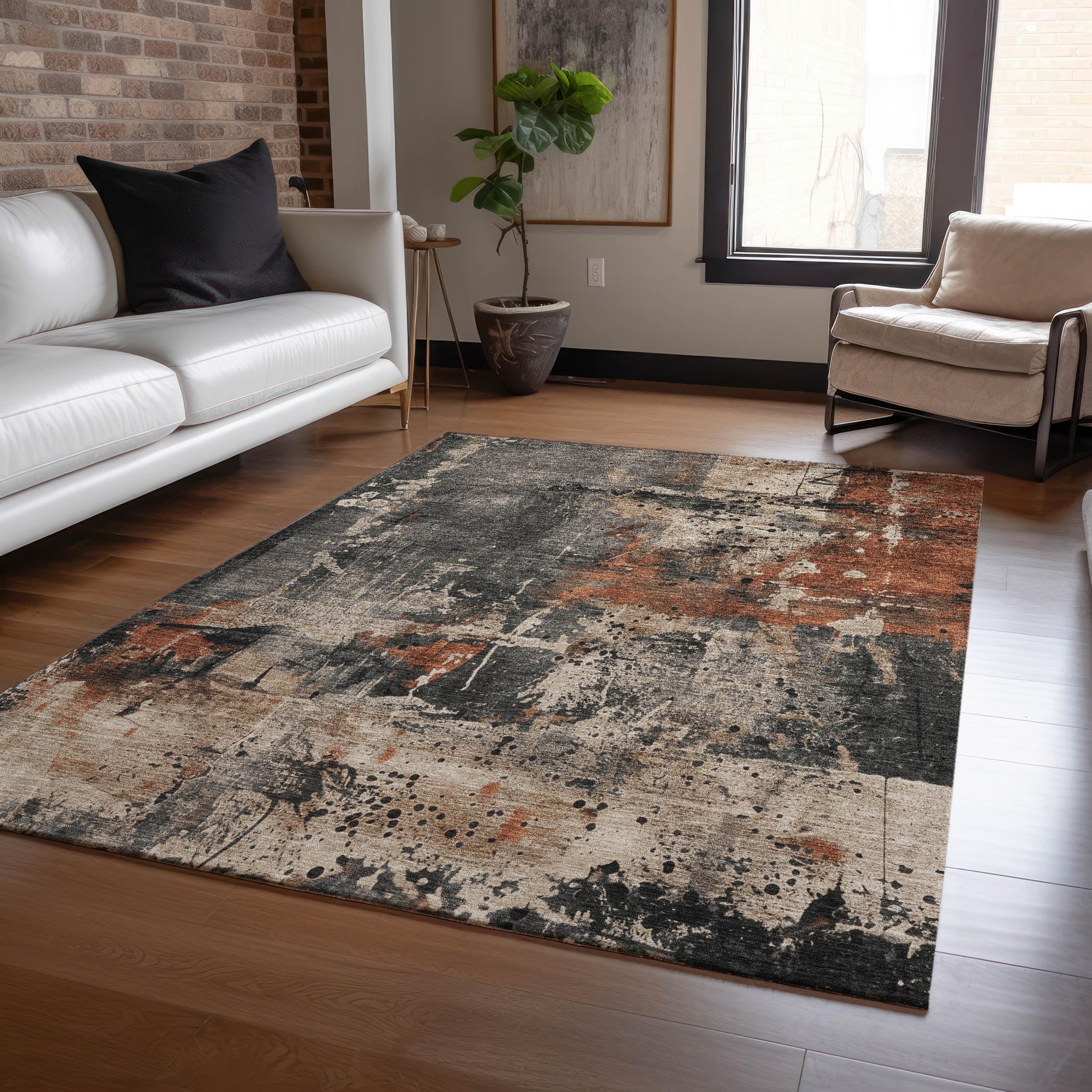 Machine Washable Indoor/Outdoor Chantille Taupe 26 x 310 Rug