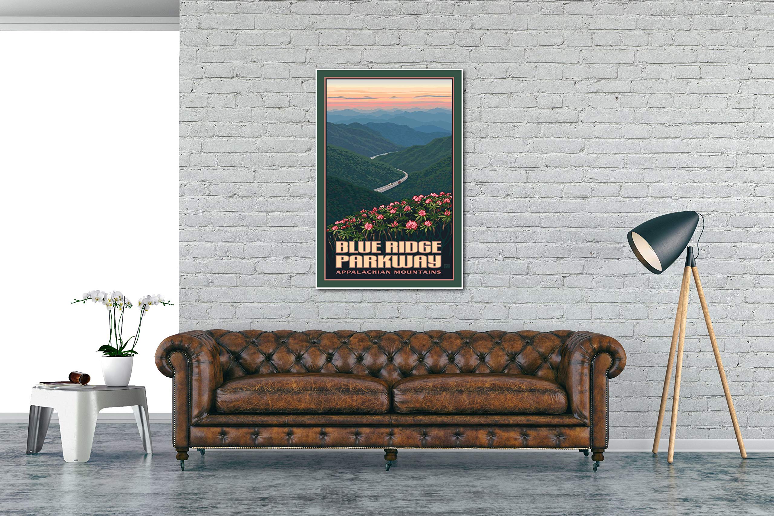 Blue Ridge Parkway Appalachian Mountains Giclee Art Print Poster From Travel Artwork By Artist Paul Leighton 30'' X 45''