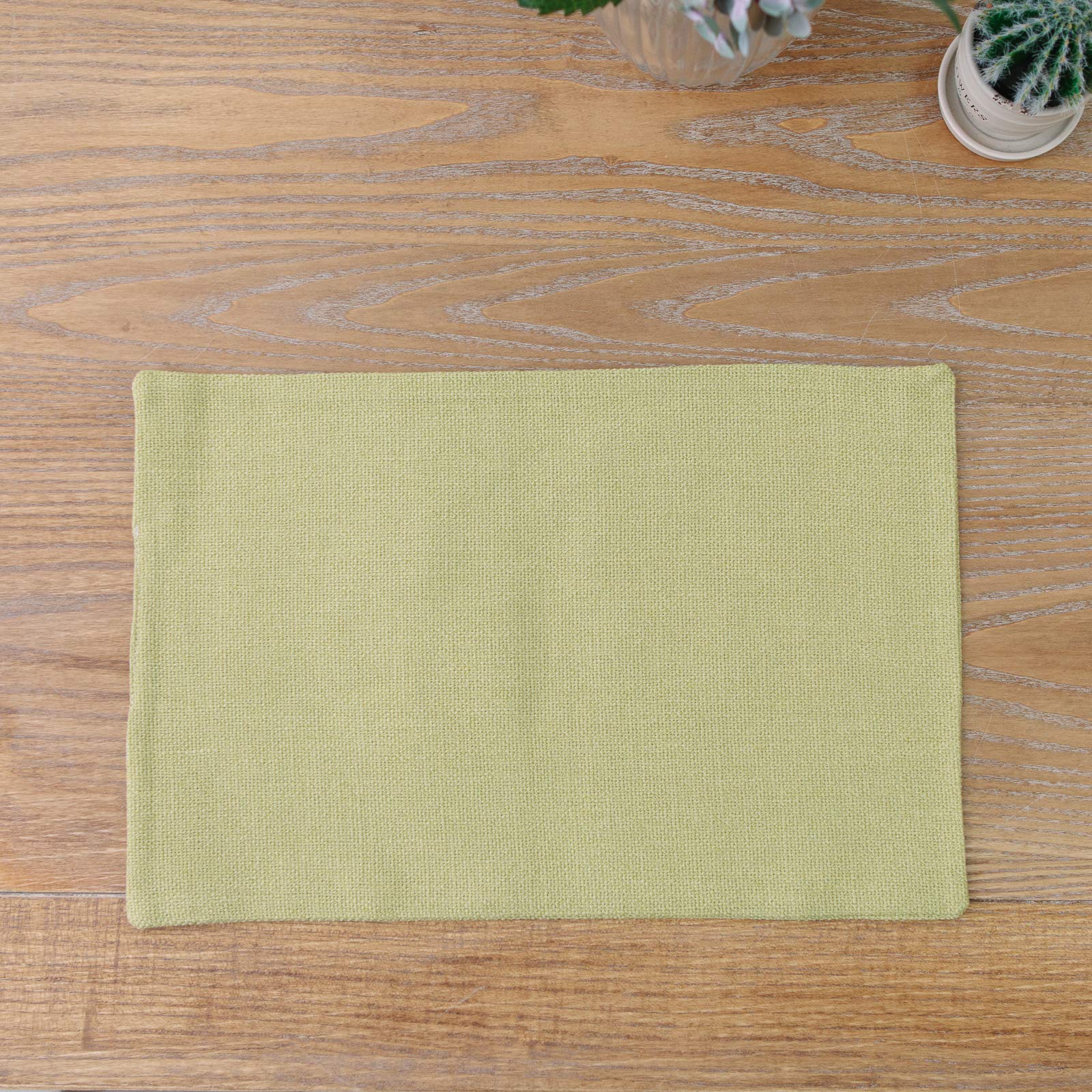 Natus Weaver Set Of 4,Soft Caddice Faux Linen 2 Side Place Mats Heat Resistant Dining Table Place Mats Kitchen Table Mats 12 X 1