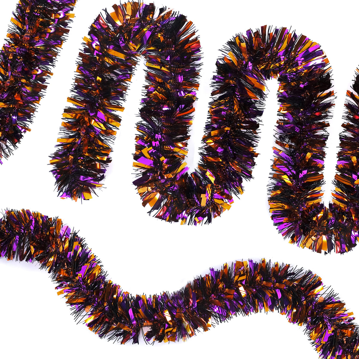 Saoropeb 4 Pieces 26.4 Ft Christmas Tinsel Garland Metallic Shiny Twist Garland Hanging Decorations For Christmas Party Indoor A