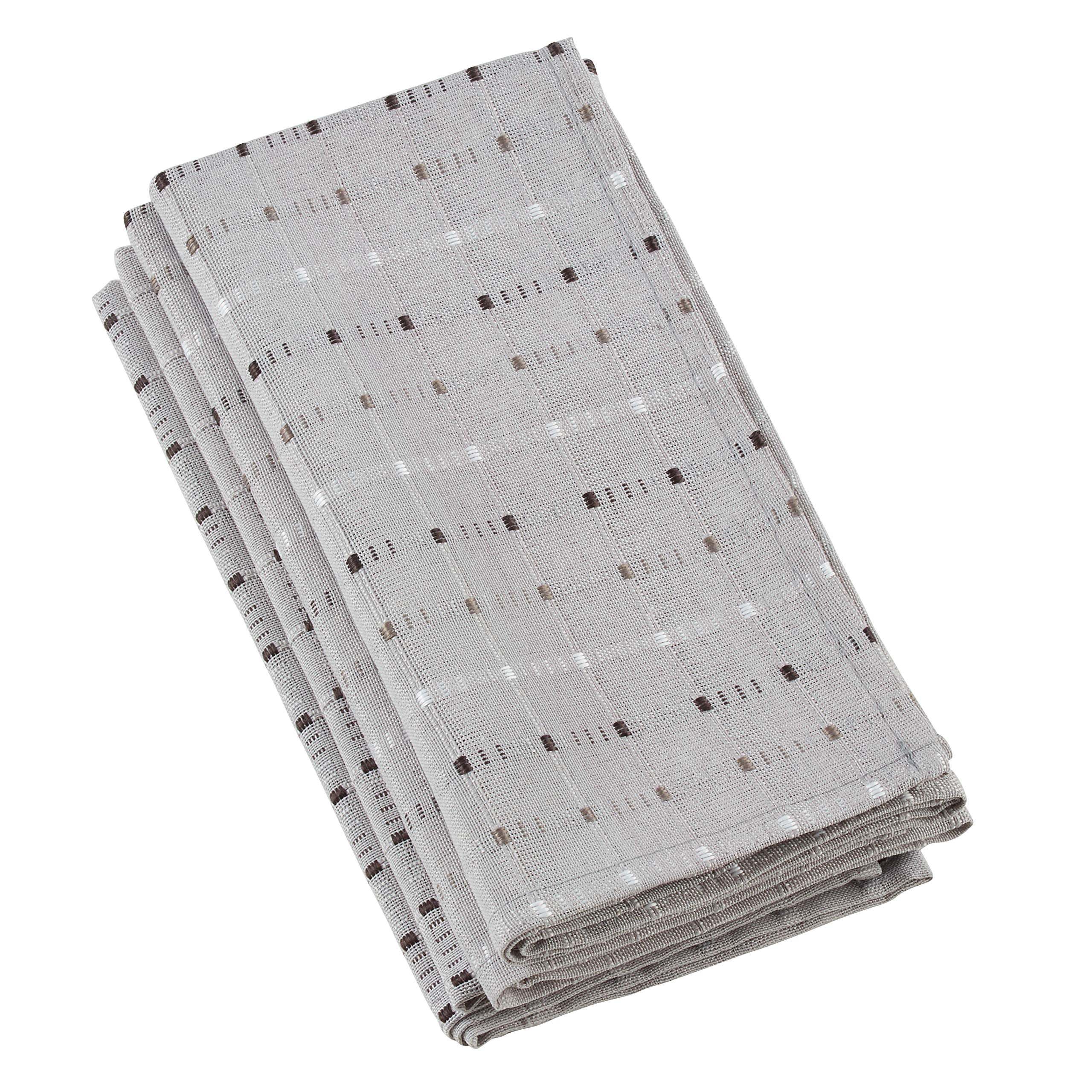 Saro Lifestyle 2136.Gy20S Cousu Collection Cotton Blend Stitched Line Table Napkins (Set Of 4) 20'' Grey