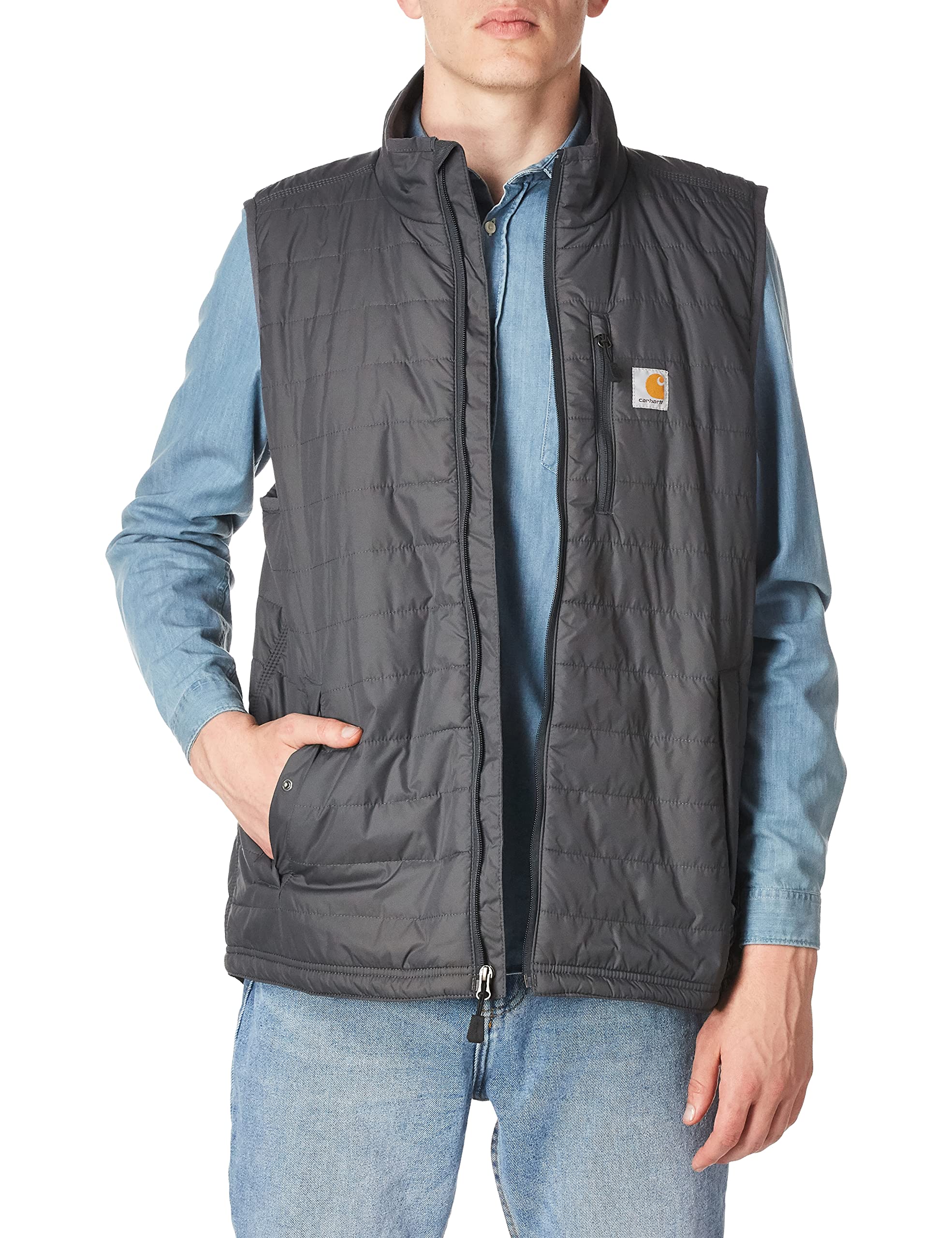 Carhartt Mens Gilliam Vest (Big  Tall) Work Utility Outerwear, Shadow, 3X-Large Big Tall Us