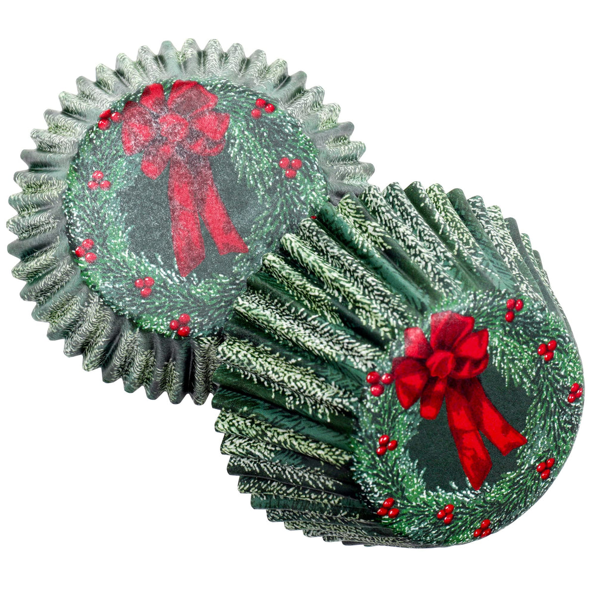 Chef Craft Paper Patterned Cupcake Liners, 50 Count, Greenredwhite
