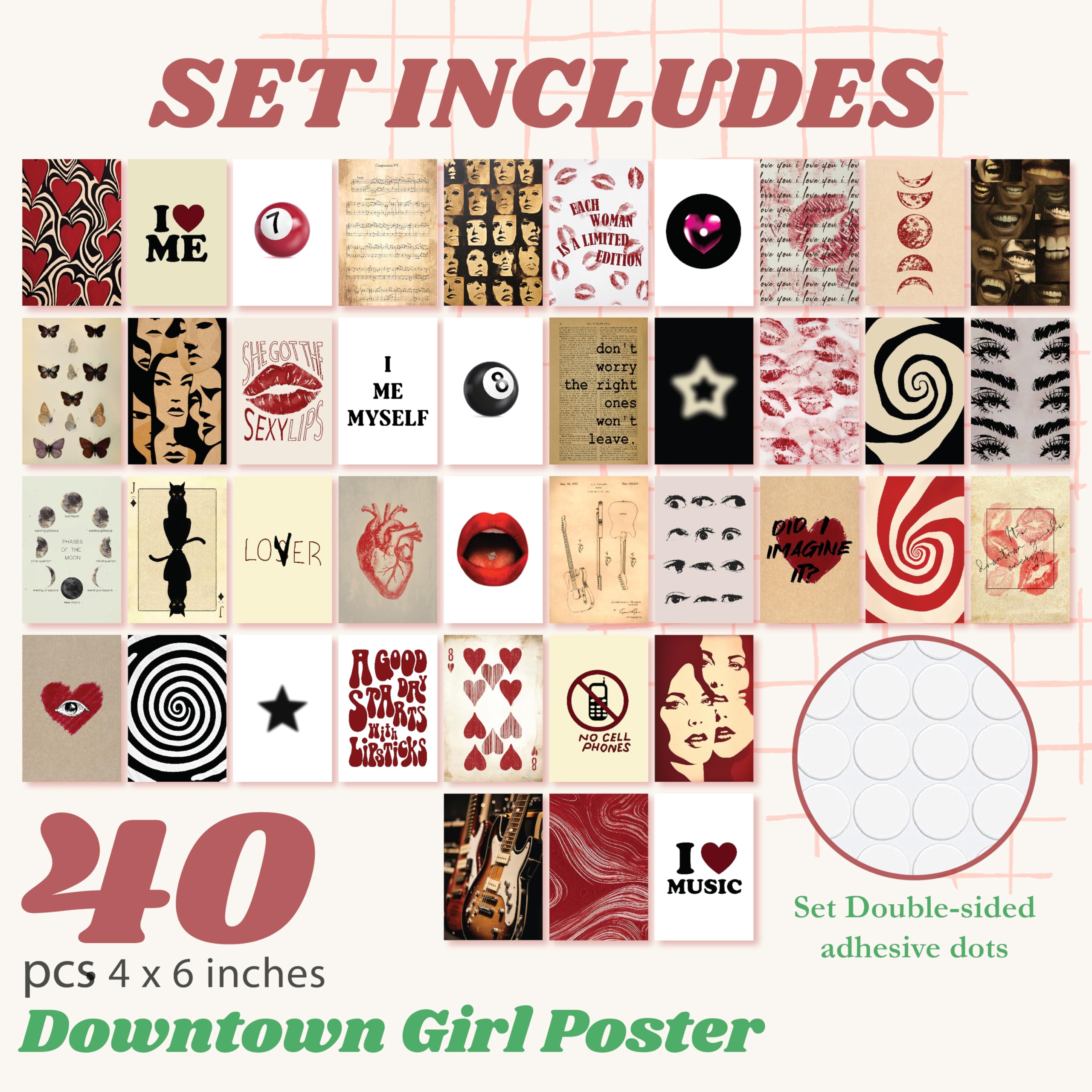 97 Decor Downtown Girl Room Decor - 40 Pcs Downtown Girl Posters Y2K Pictures, Coquette Room Decor Aesthetic, Retro Y2K Collage