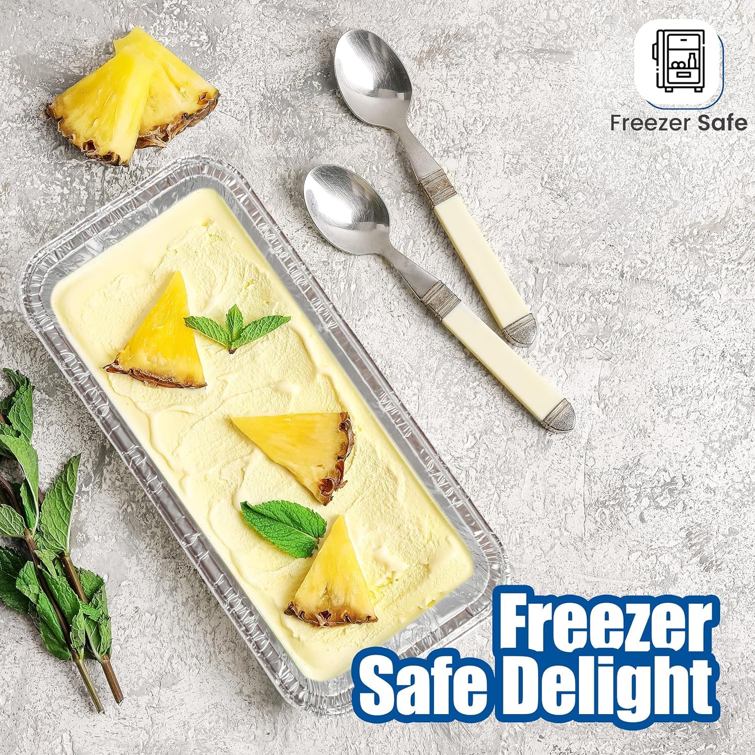 Ehomea2Z Multifunctional Disposable Aluminum Loaf Pans 2Lb (50 Pack) For Baking, Serving, And Storing - Heat Resistant Disposabl