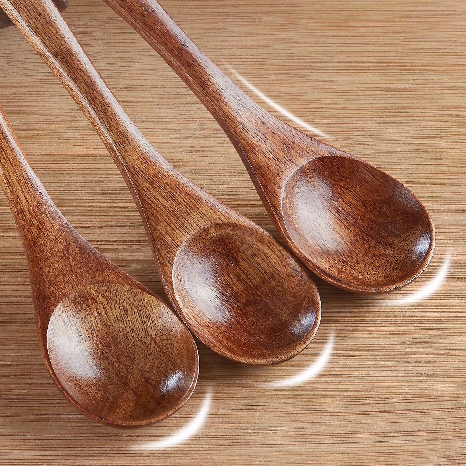 Sevensun Small Wooden Teaspoon, 6Pcs Serving Wooden Utensils For Cooking, Condiments, Honey, Spoons For Daily Use