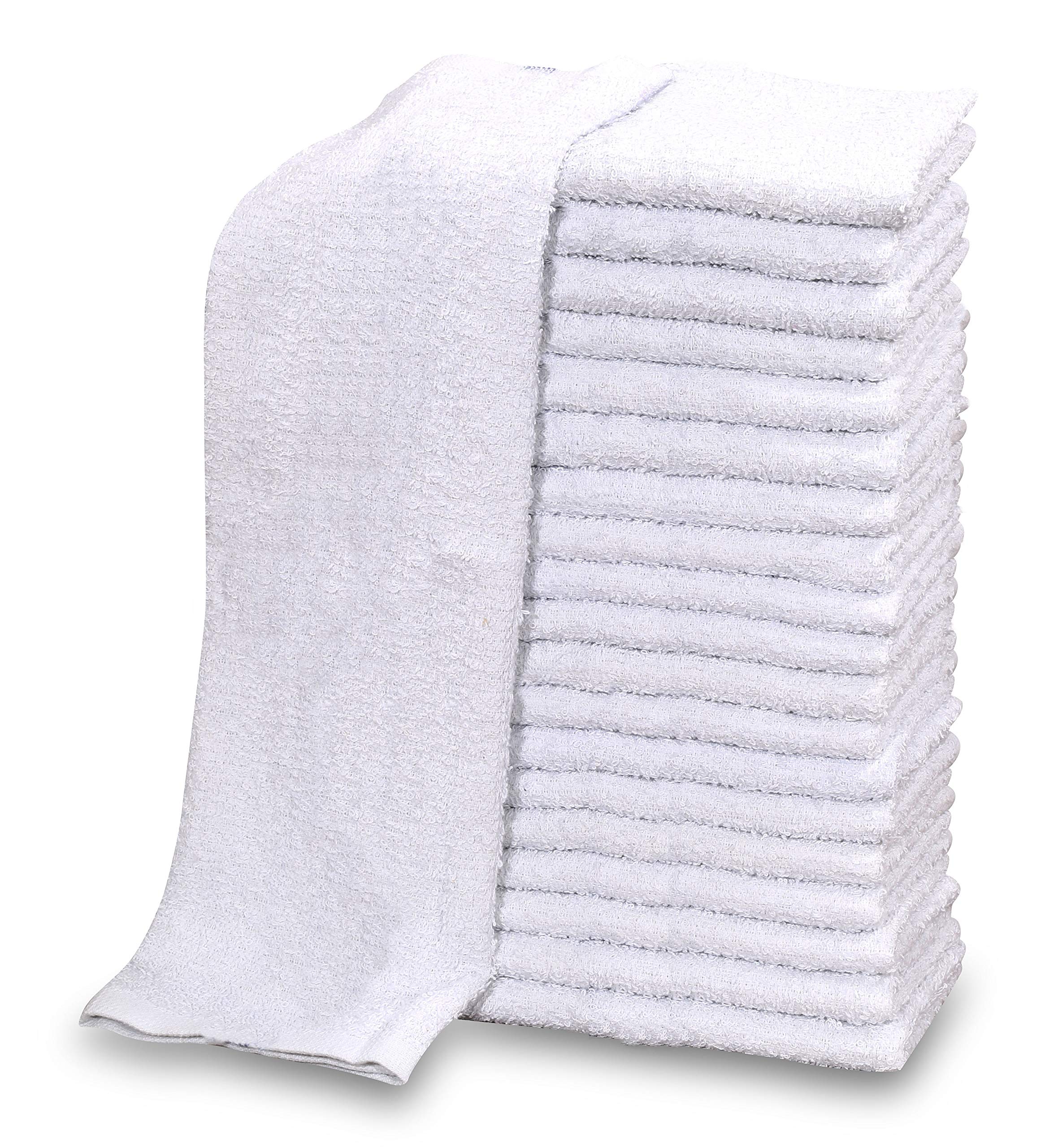 GOLD TEXTILES 60 PC New Cotton Blend White Restaurant Bar Mops Kitchen Towels 28oz (5 Dozen) (60, White)