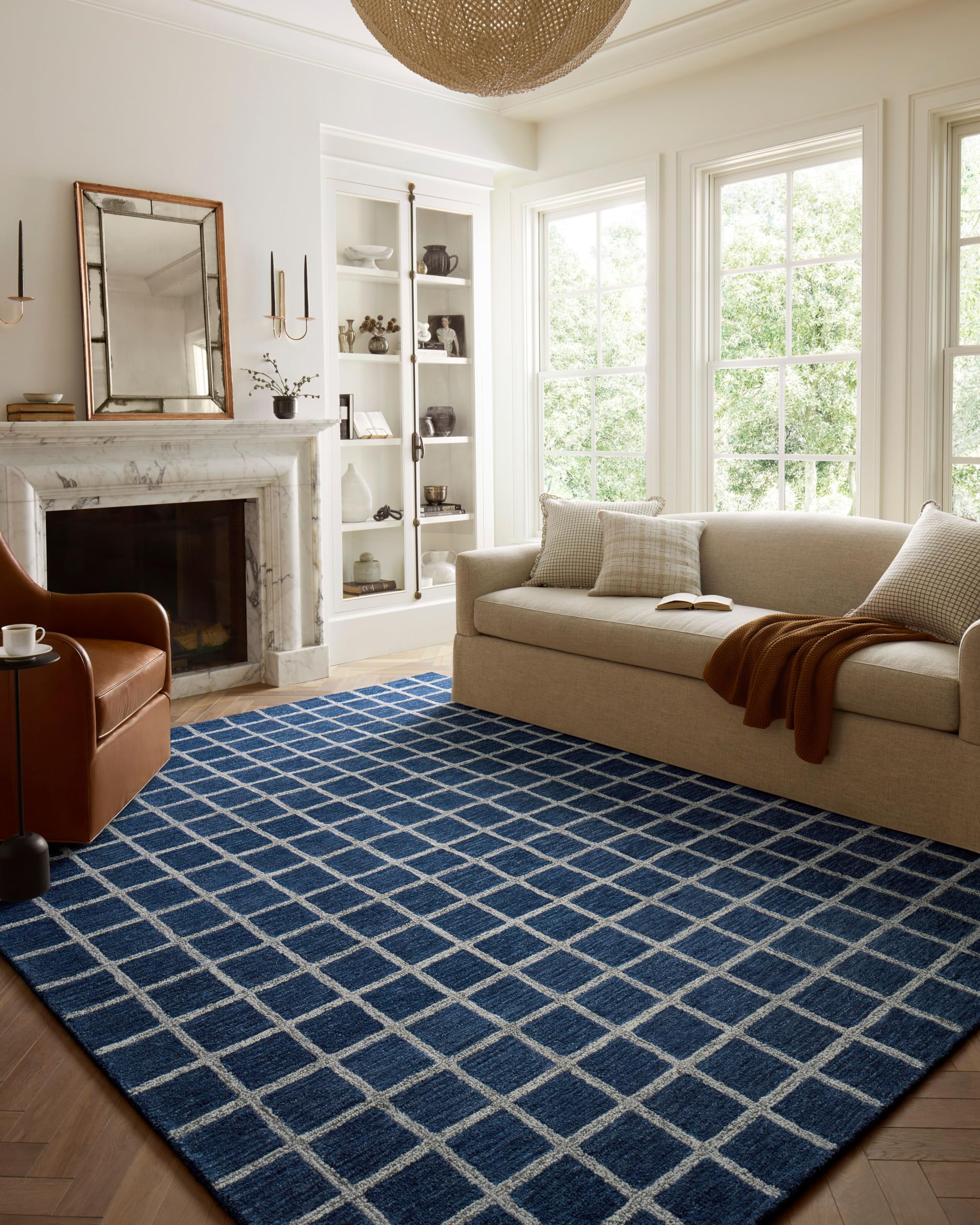 Loloi Chris Loves Julia x Polly Navy/Silver 9-3 x 13 Area Rug