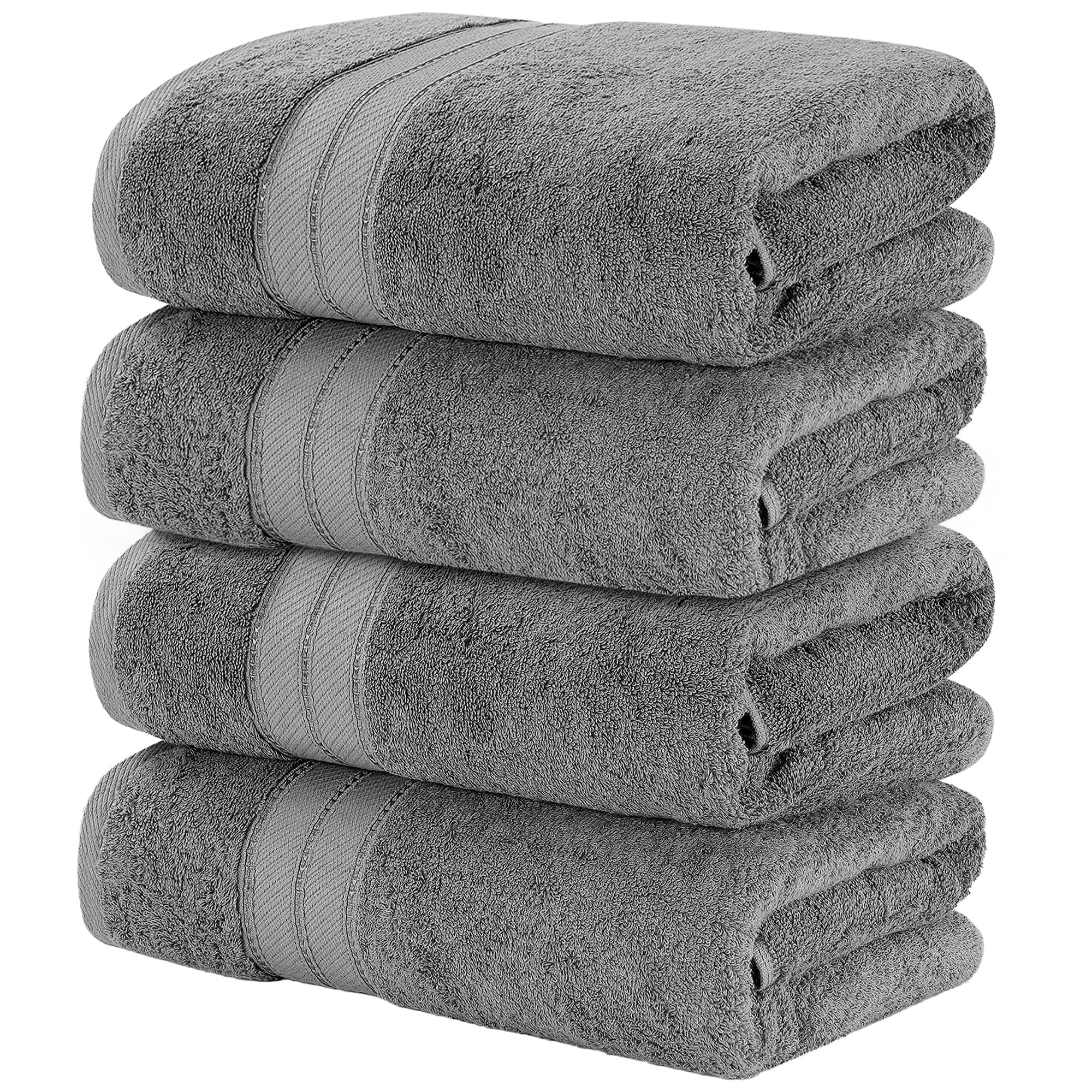 Modern Threads 4-Pack Spunloft Bath Sheet, 35X66, Charcoal