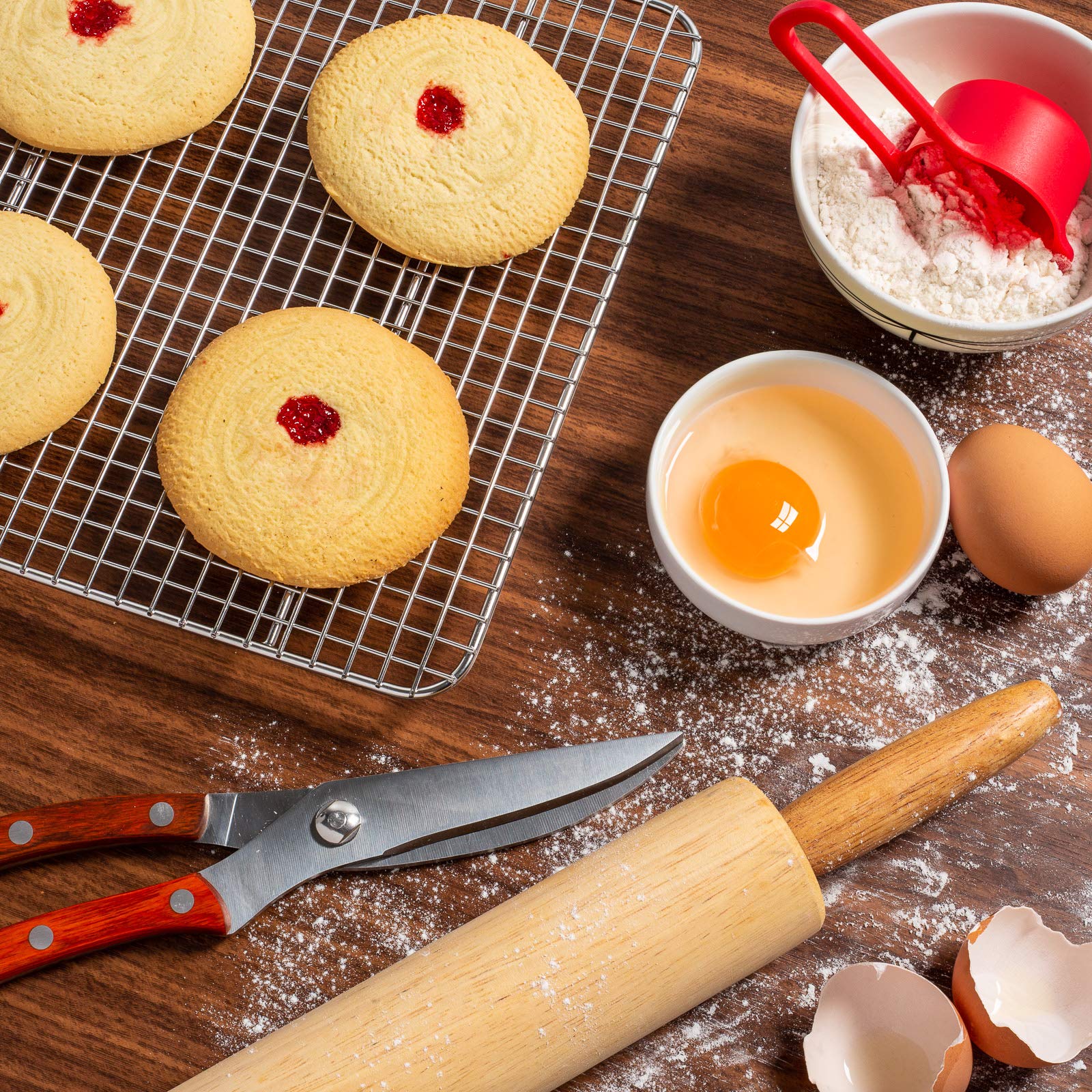 Last Confection Stainless Steel Baking & Cooling Rack - 10'' X 15'' - Cookie Baker'S Oven Sheet Pan Wire Rack