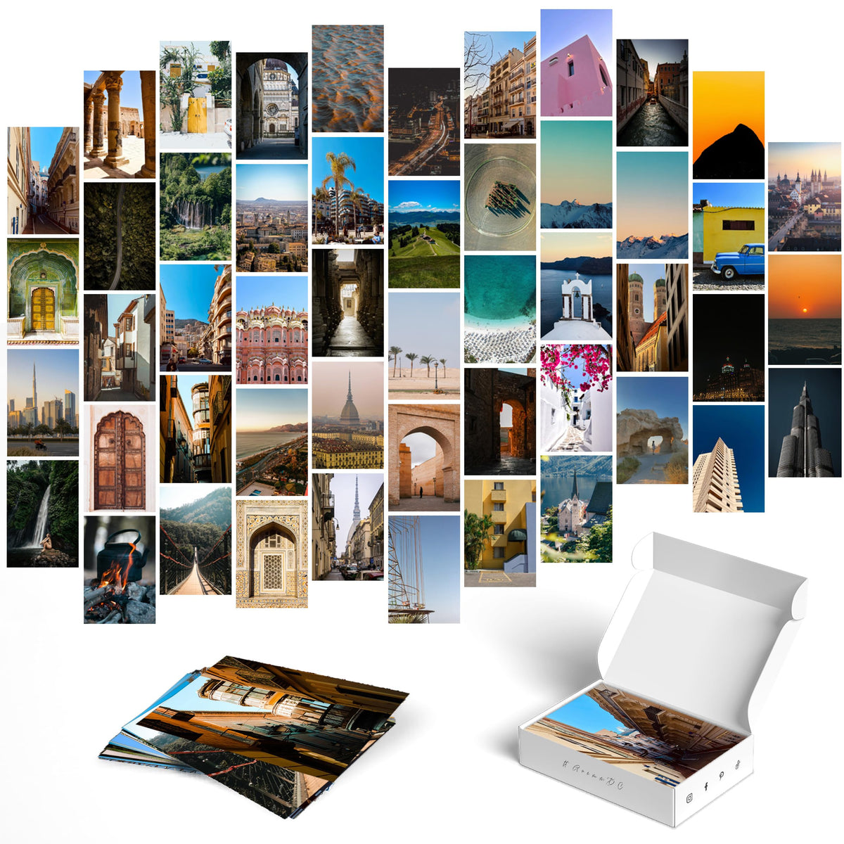 Y2K Boo World Travel Wall Collage Kit - 50Pcs Aesthetic Posters For Room Decor, Perfect Dorm And Bedroom Wall Art, Adventure And