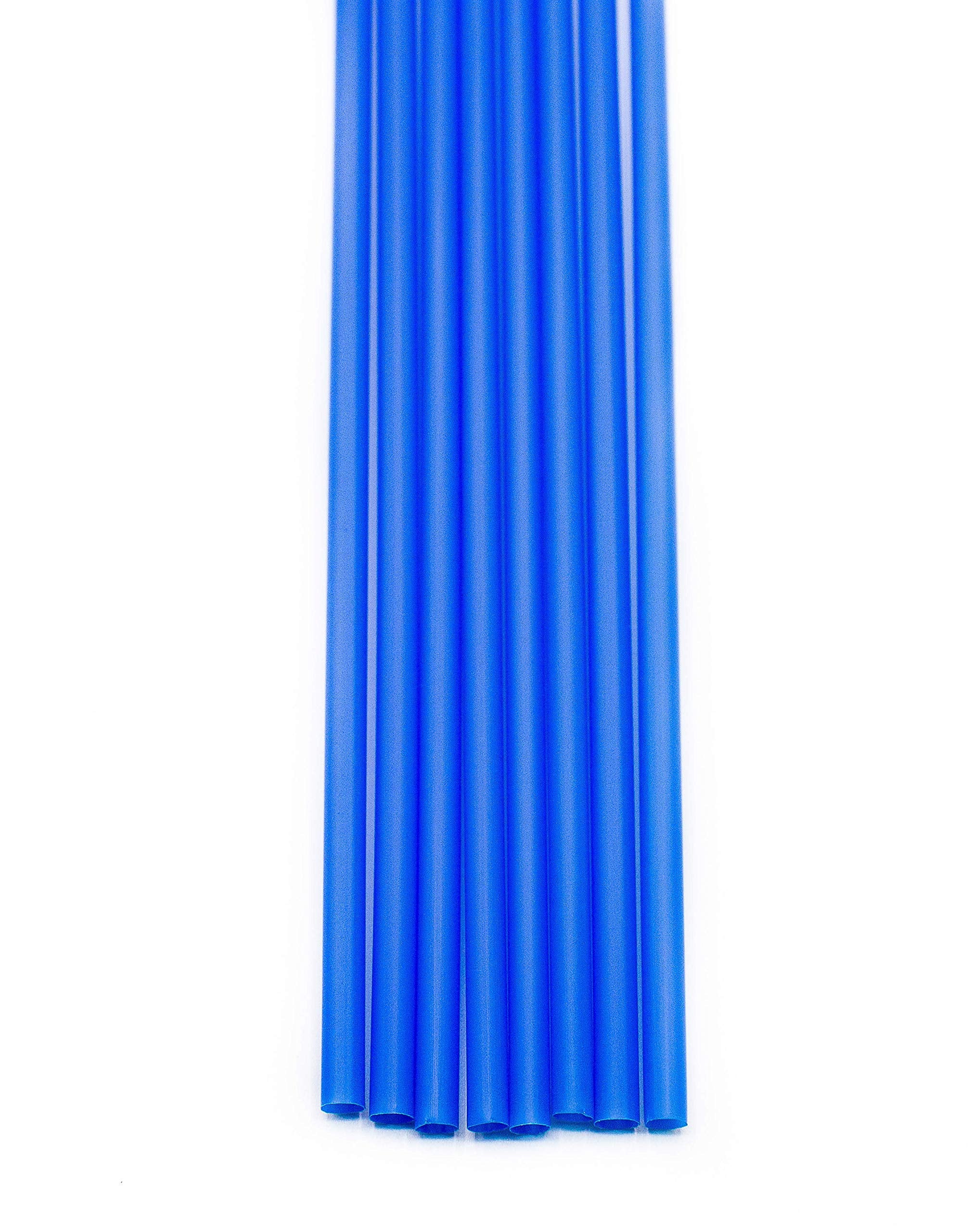 Made In Usa Pack Of 250 Unwrapped Bpa-Free Plastic Slim Extra Long Drinking Straws (Blue - 18'' X 0.21'')