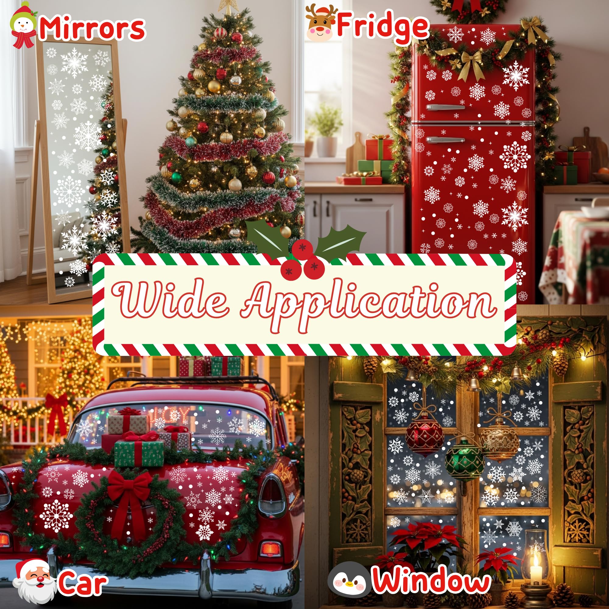 Snowflake Window Clings Stickers | 456Pcs Snowflake Clings Window Decal Christmas Decorations Christmas Stickers Winter Xmas Dec