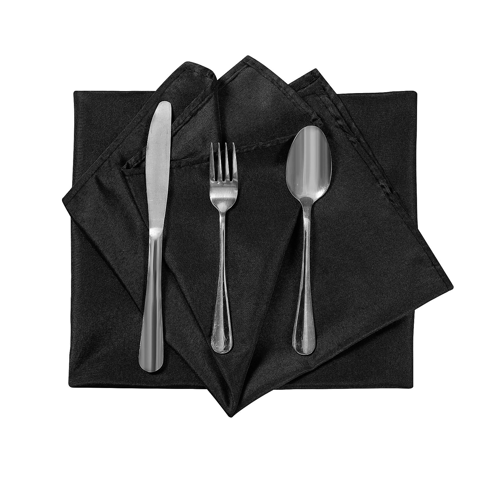 Cloth Napkins 20x20 inch Washable Polyester Dinner Napkins Soft Table Napkins for Wedding Party Dining Banquet(Black 100PCS)