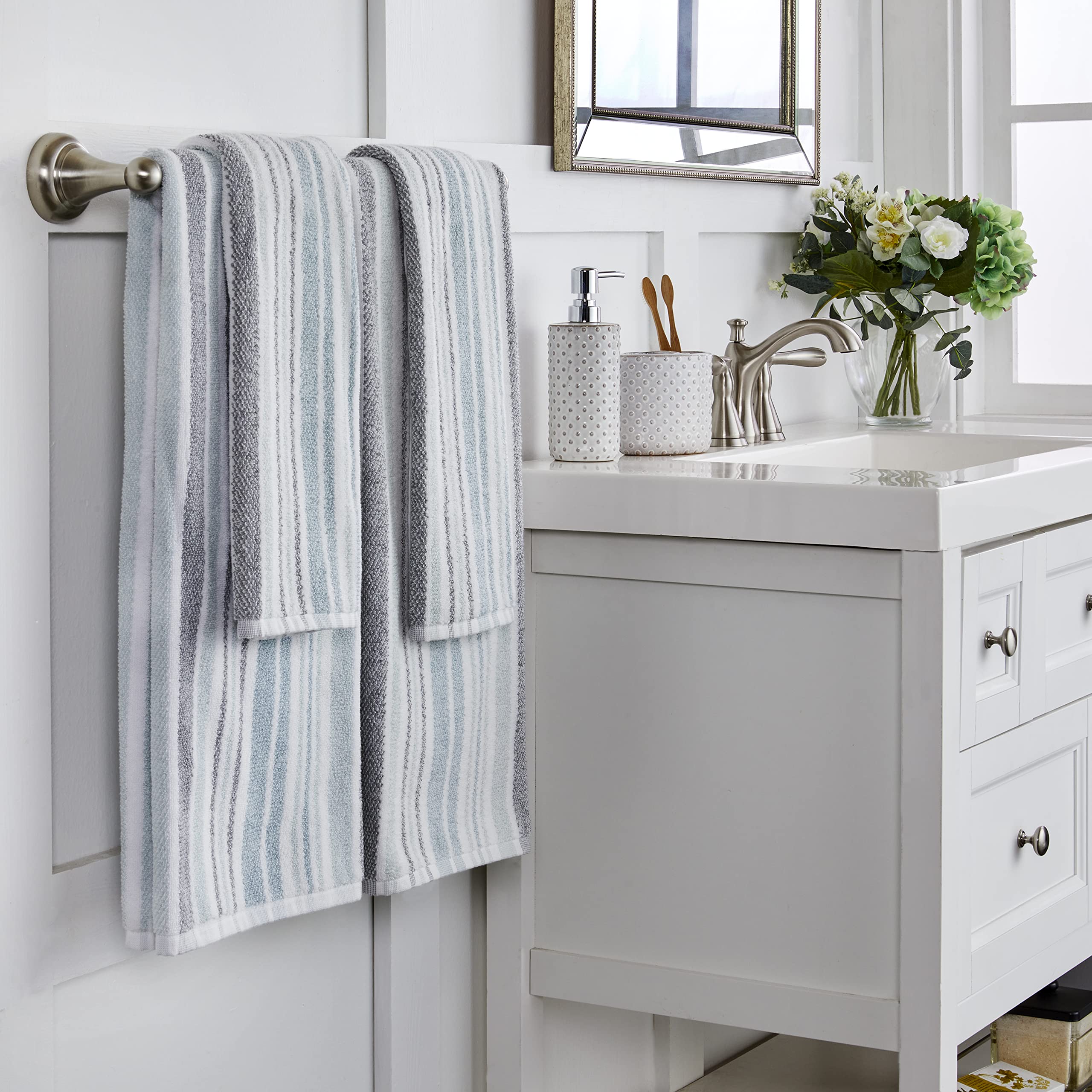Skl Home By Saturday Knight Ltd. Farmhouse Stripe Bath Towel,Multi 28X54