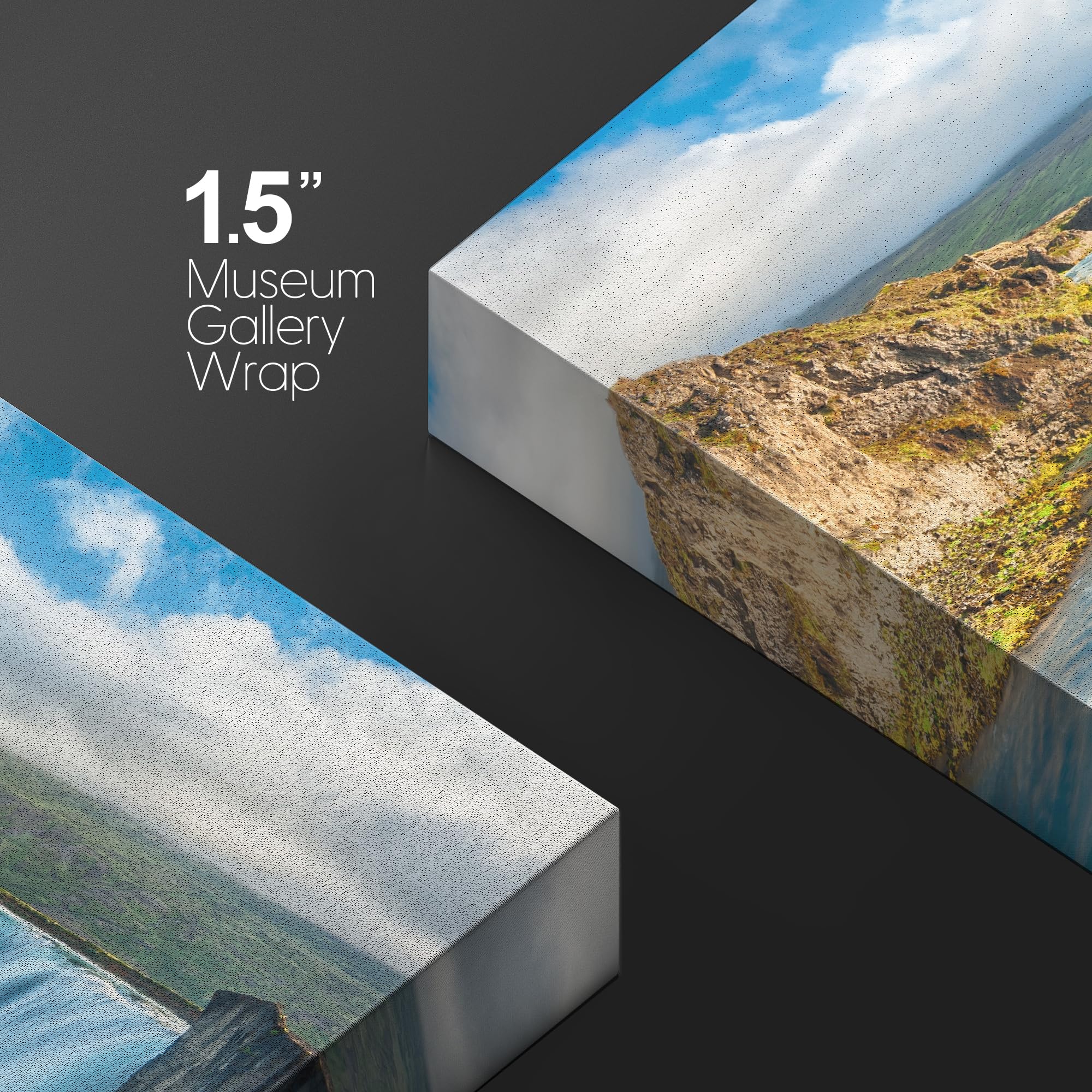 Wall26 Framed Canvas Print Wall Art Aerial View Of Icelandic Waterfall Nature Wilderness Photography Realism Chic Scenic Rustic