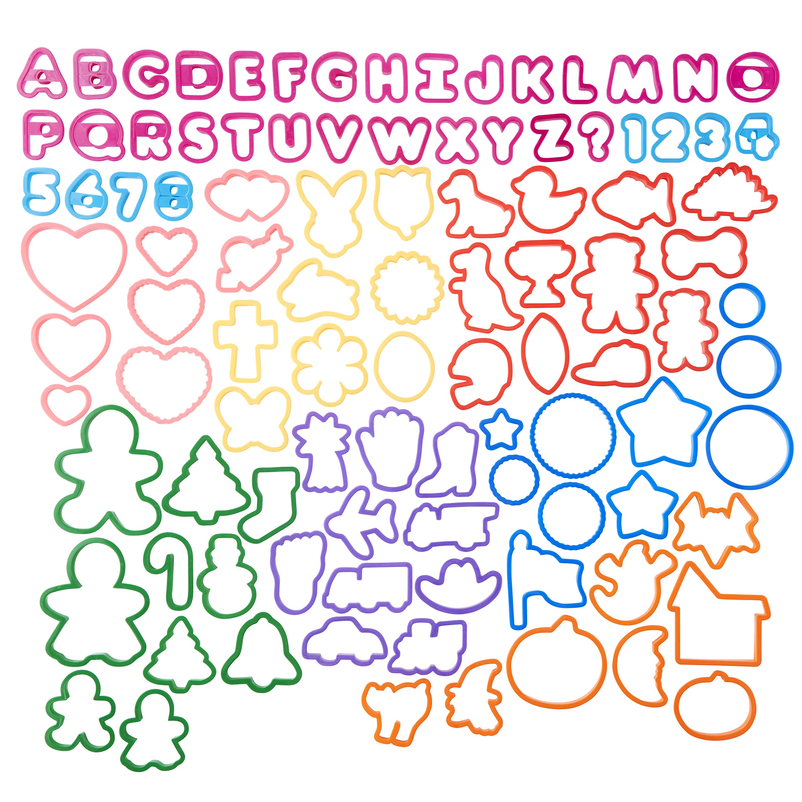 Wilton Cookie Cutters Set, 101-Piece - Alphabet, Numbers And Holiday Cookie Cutters