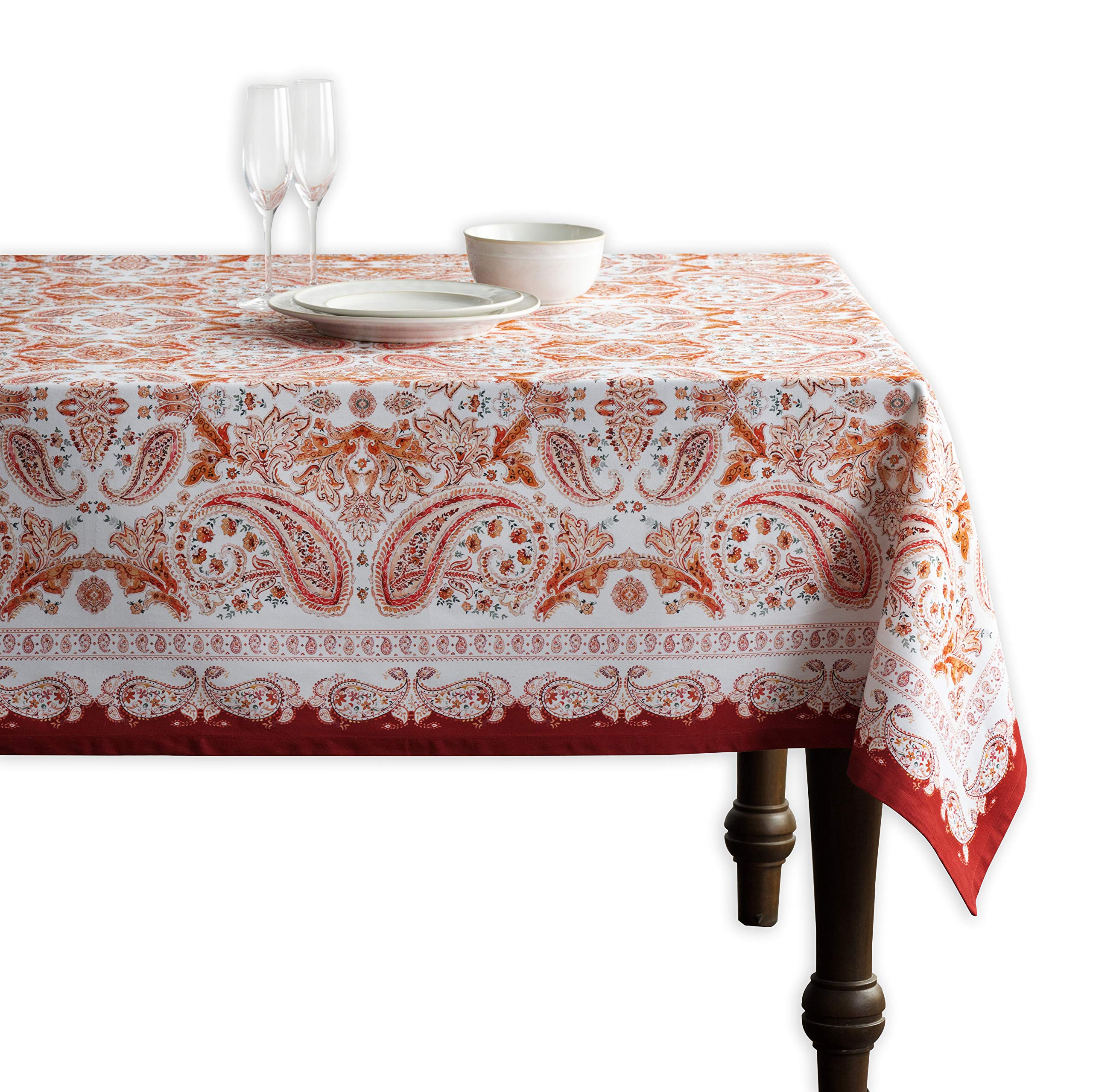Maison D' Hermine Table Cloth 100% Cotton 60''X108'' Decorative Tablecover Washable Rectangle Tablecloths, Dining, Buffet Partie