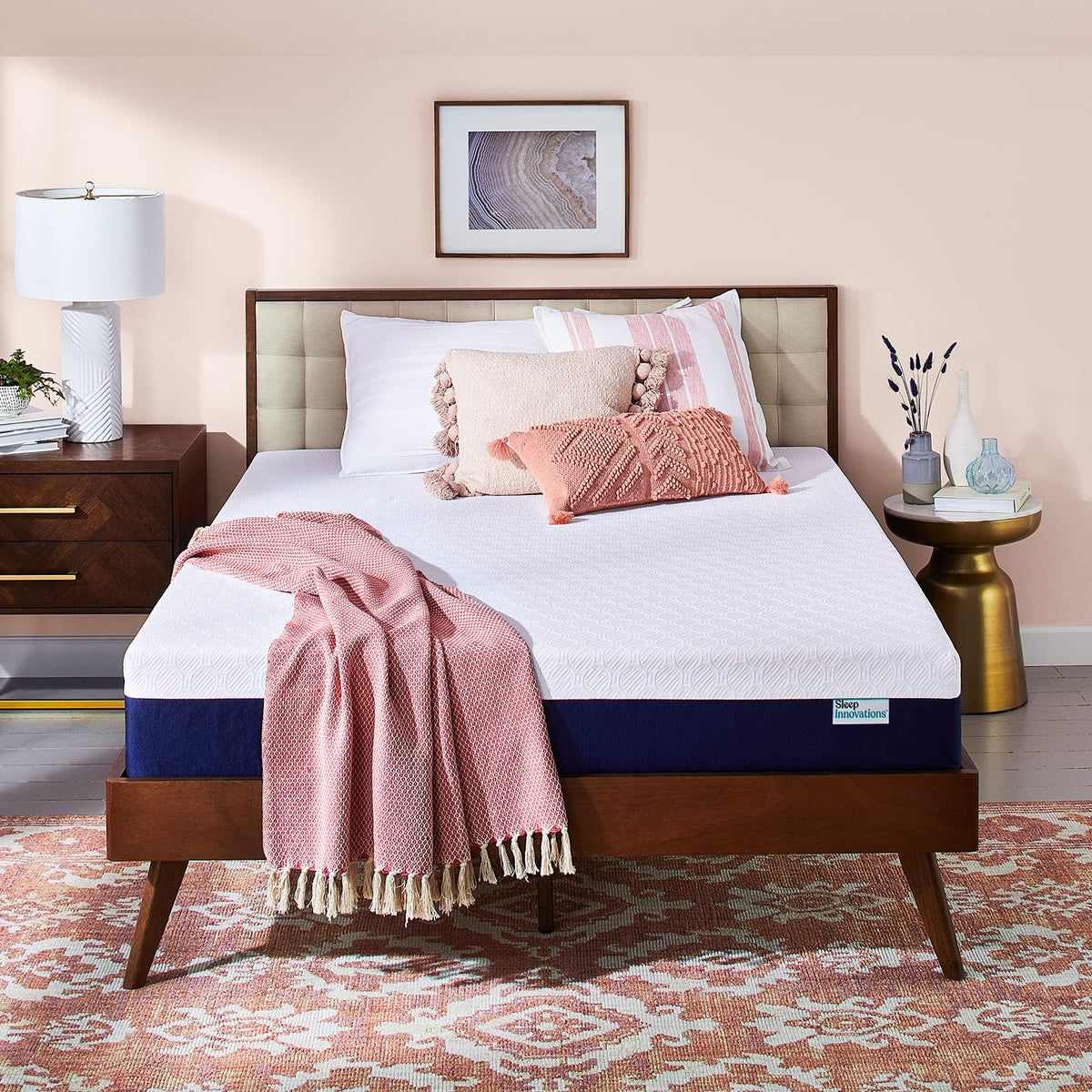 Sleep Innovations Shiloh 12 Inch Memory Foam Mattress With Ventilated Suretemp Foam For Breathability, California King Size, Bed
