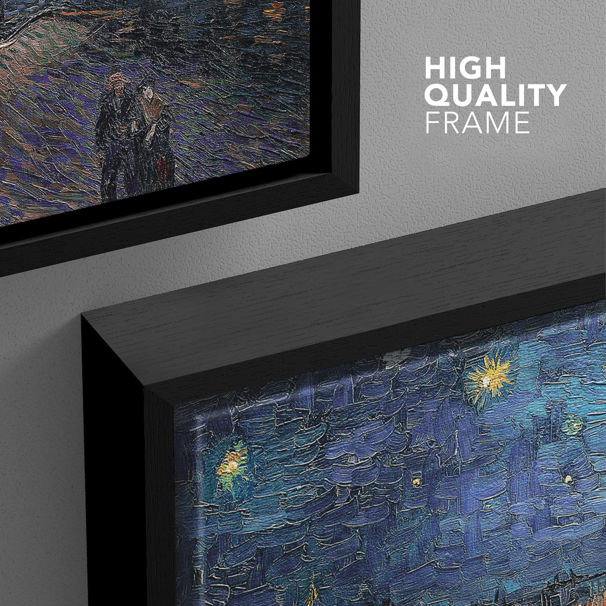 Wall26 Framed Canvas Print Wall Art Starry Night Over The Rhone By Master Artist Vincent Van Gogh Nature Wilderness Illustration