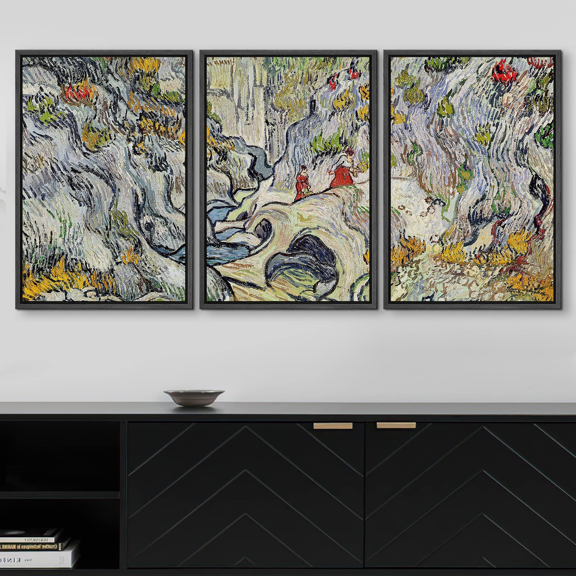 Wall26 Framed Canvas Print Wall Art Set A Path Through A Ravine Vincent Van Gogh Classical Illustrations Fine Art Decorative His