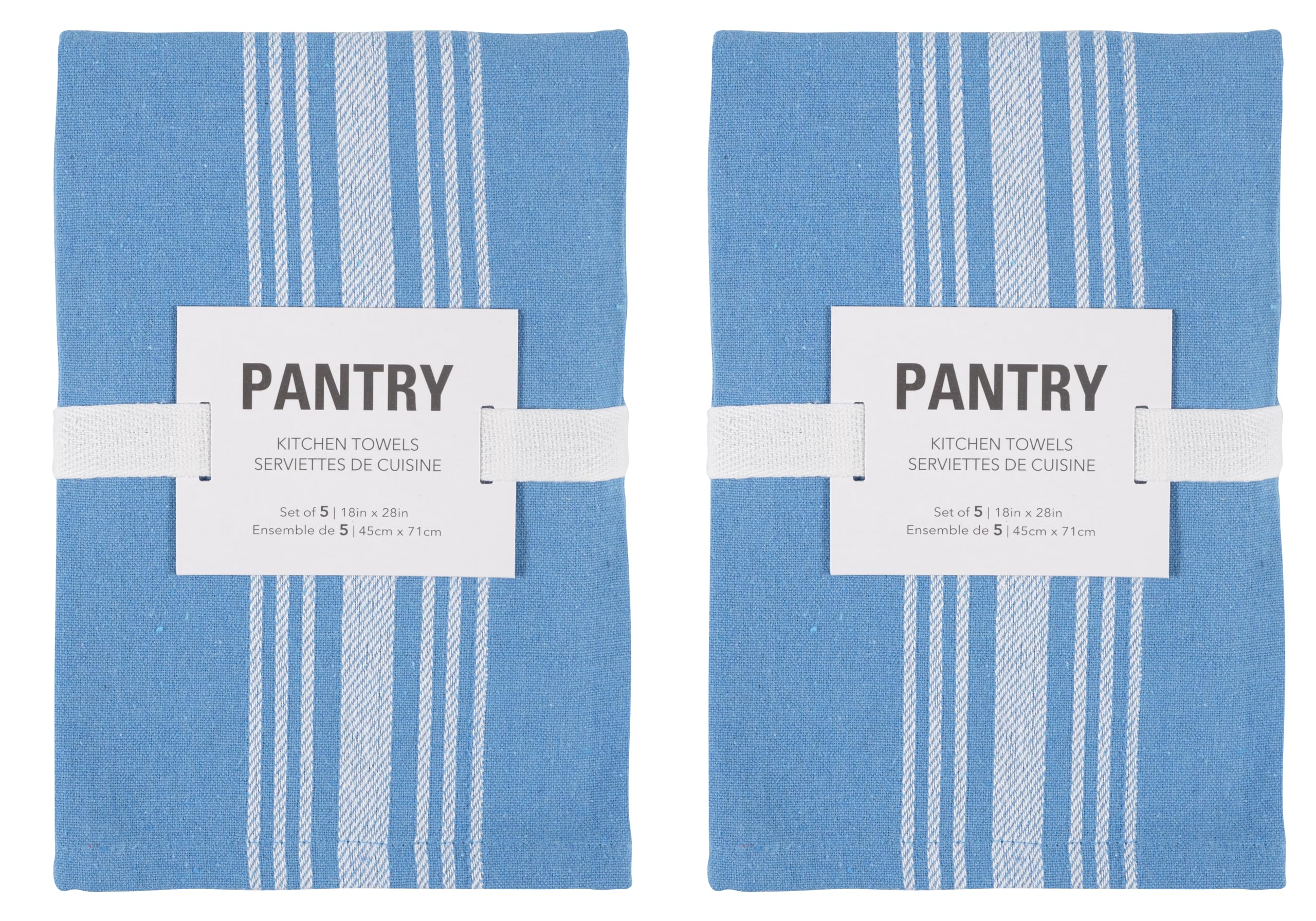 Kaf Home Soho Kitchen Dish Towel Set Of 10 | 18 X 28 Inch Tea Towels | Soft And Absorbent Mixed Set Of Flat Towels (French Blue)
