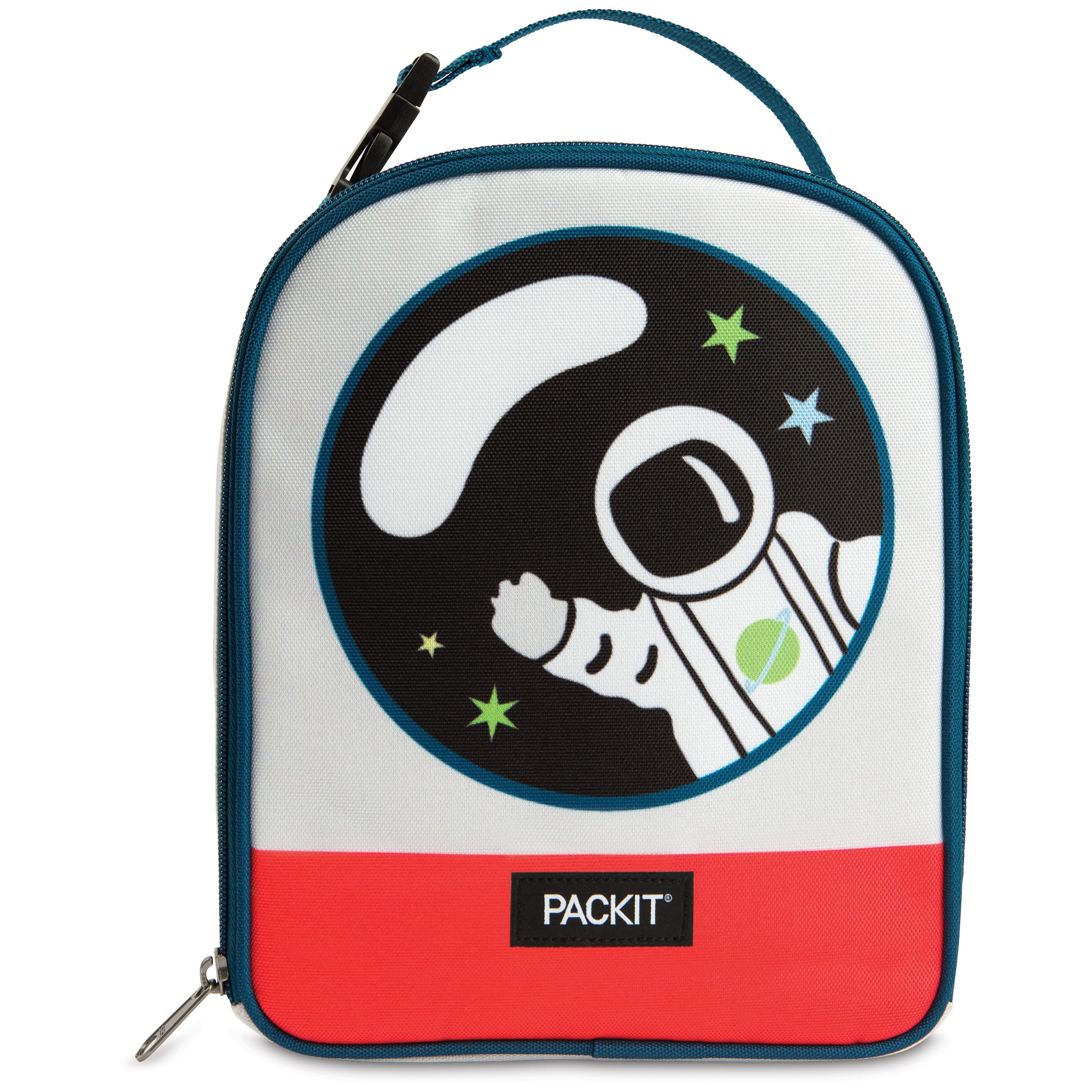 Packit Freezable Playtime Lunch Box, Spaceman, Built With Ecofreeze Technology, Collapsible, Reusable, Zip Closure With Buckle H