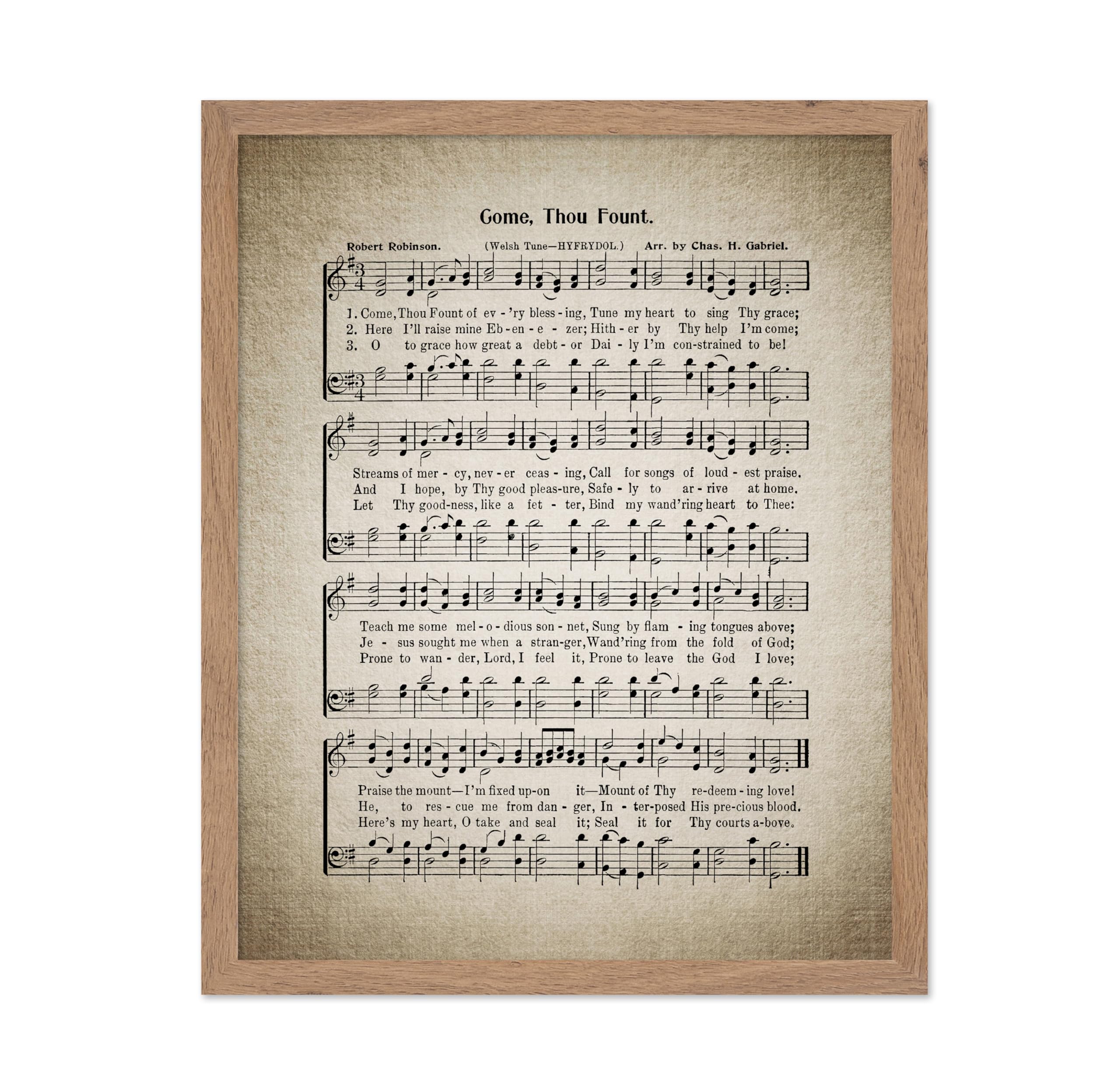 Poster Master Classic Music Poster - Vintage Instructional Print - Gift for Artist, Singer - Come Thou Fount, Hymnal Sheet, Song