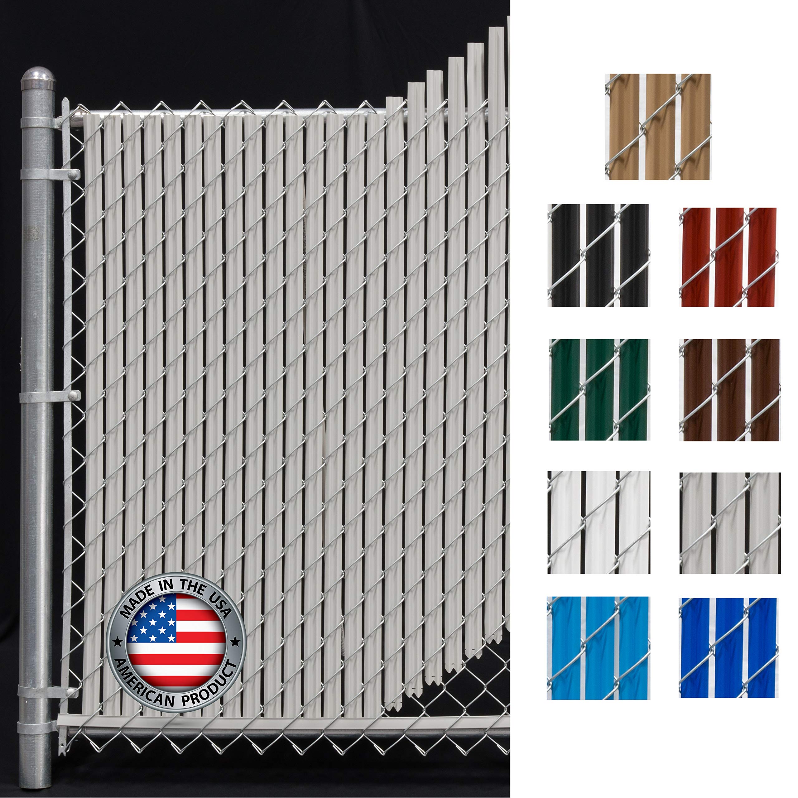 FenceSource Wave Slat (9 Colors) Single Wall Bottom Locking Privacy Slat for 4, 5, 6, 7 and 8 Chain Link Fence (7 ft, Gray)