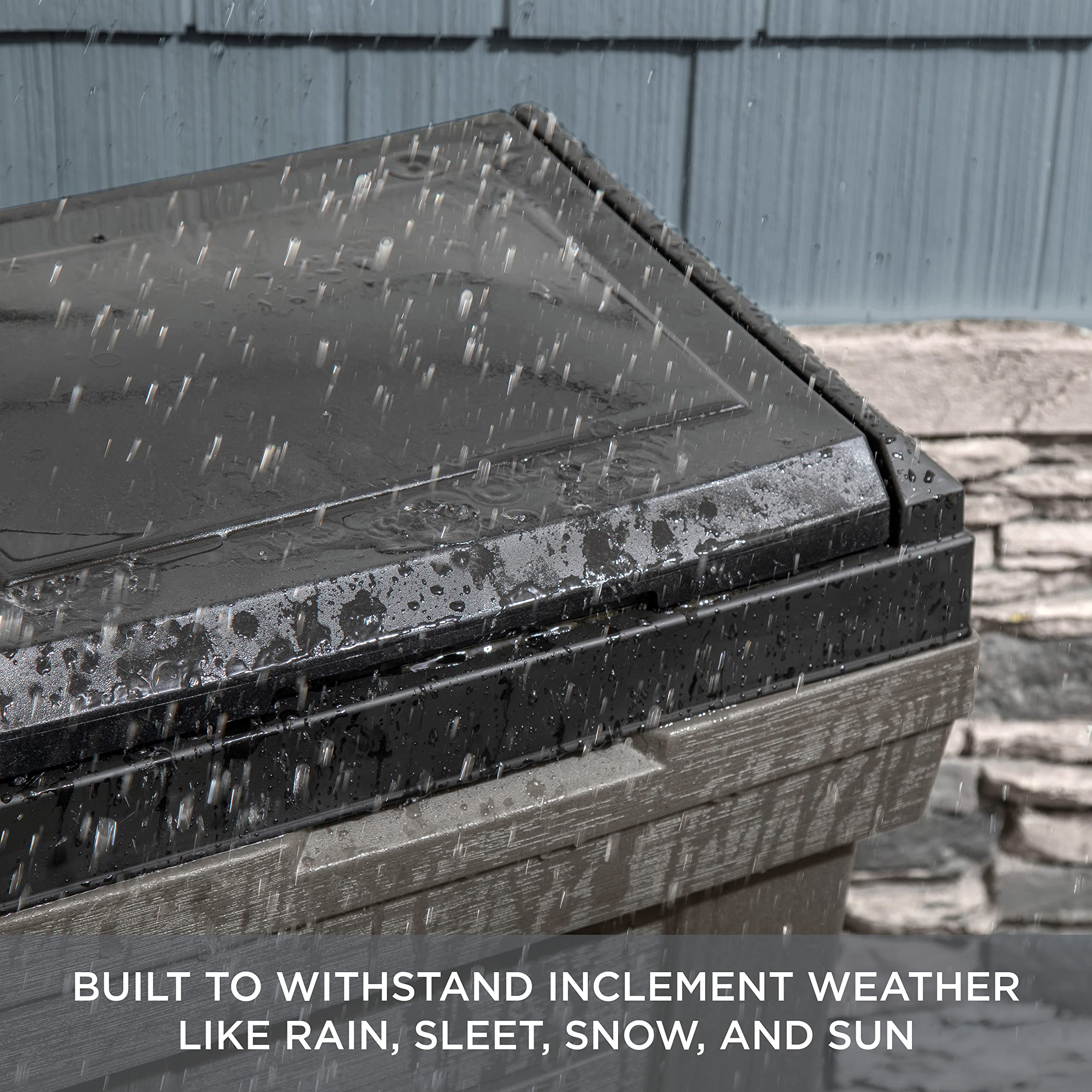 Step2 Lakewood Garbage Container - Dark Cedar - Indoor/Outdoor Refuse Container - Large Capacity Garbage Receptacle - Decorative