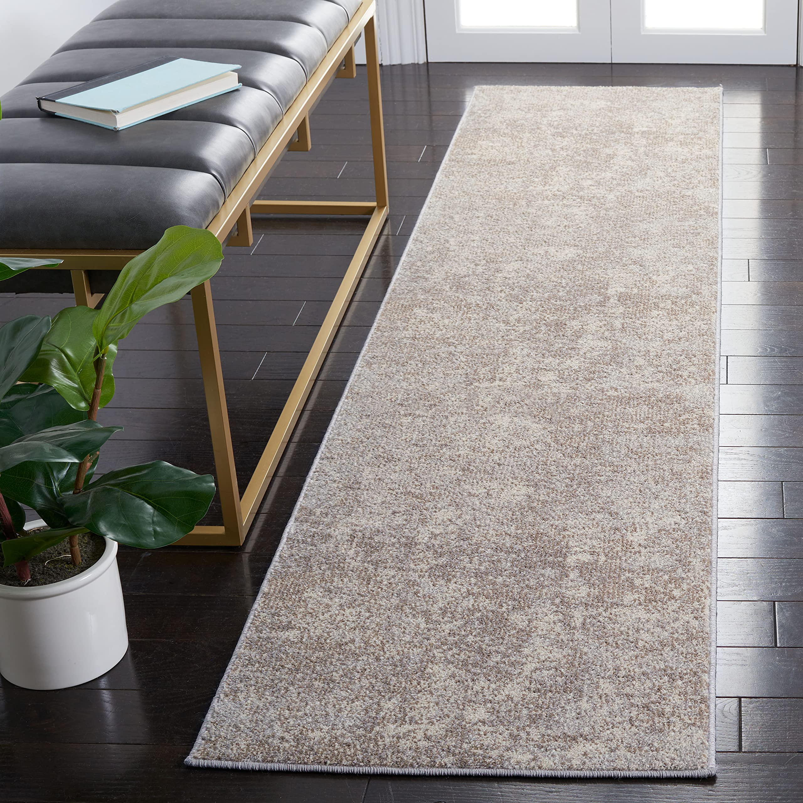 SAFAVIEH Madison Collection 22 x 16 GreyBeige MAD471G Modern Abstract Non-Shedding Entryway Foyer Living Room Kitchen Runner R