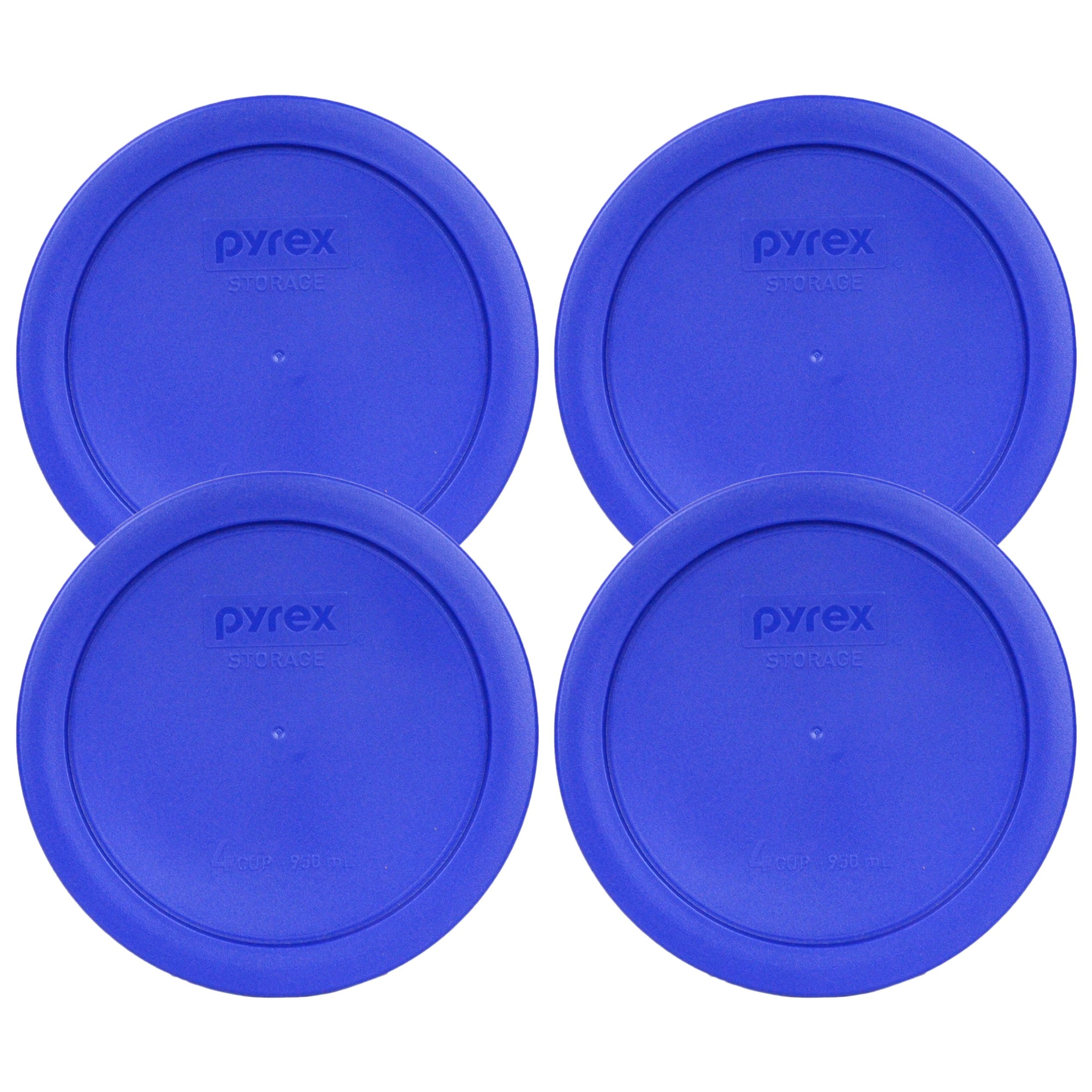 Pyrex 7201-PC Round 4 Cup Storage Lid for Glass Bowls (4, Light Blue)