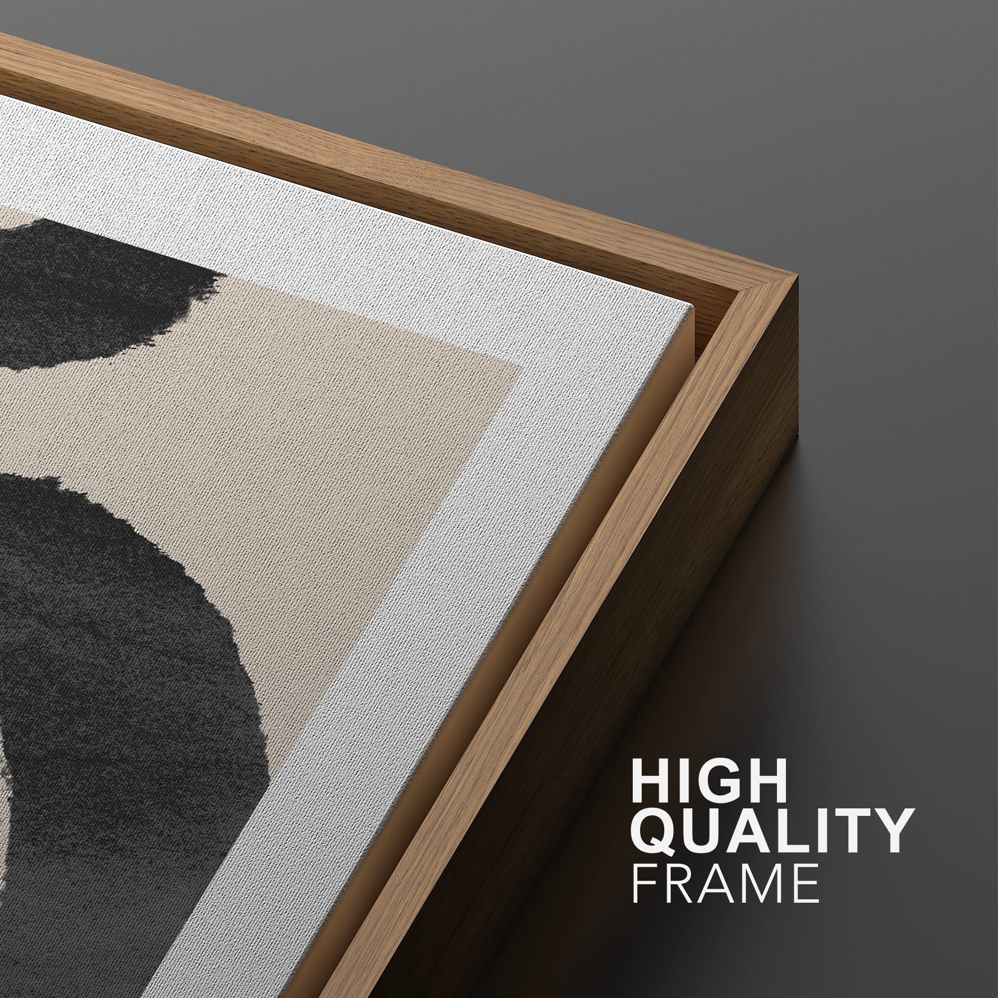 SIGNWIN Framed Wall Art Print Set Black Squiggly Lines Over Tan Background Abstract Swirly Digital Art Modern Art Mid-Century Modern Expressive for Living Room  Bedroom  Office - 24''x36''x2 Panels