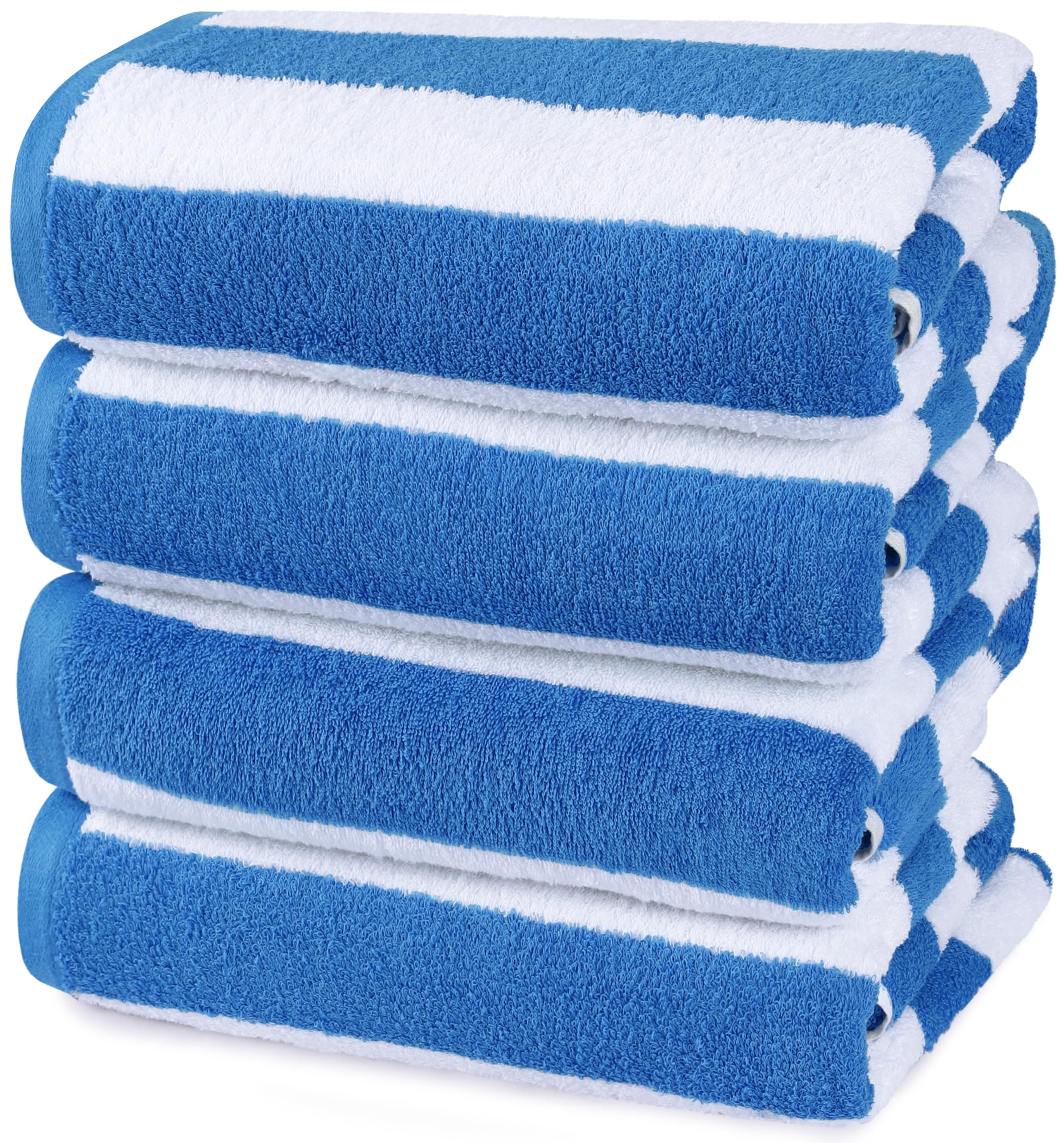 Utopia Towels 4 Pack Cabana Stripe Beach Towel, 30 by 60 Inches, Oversized 100% Ring Spun Cotton Pool Towels, Highly Absorbent Q