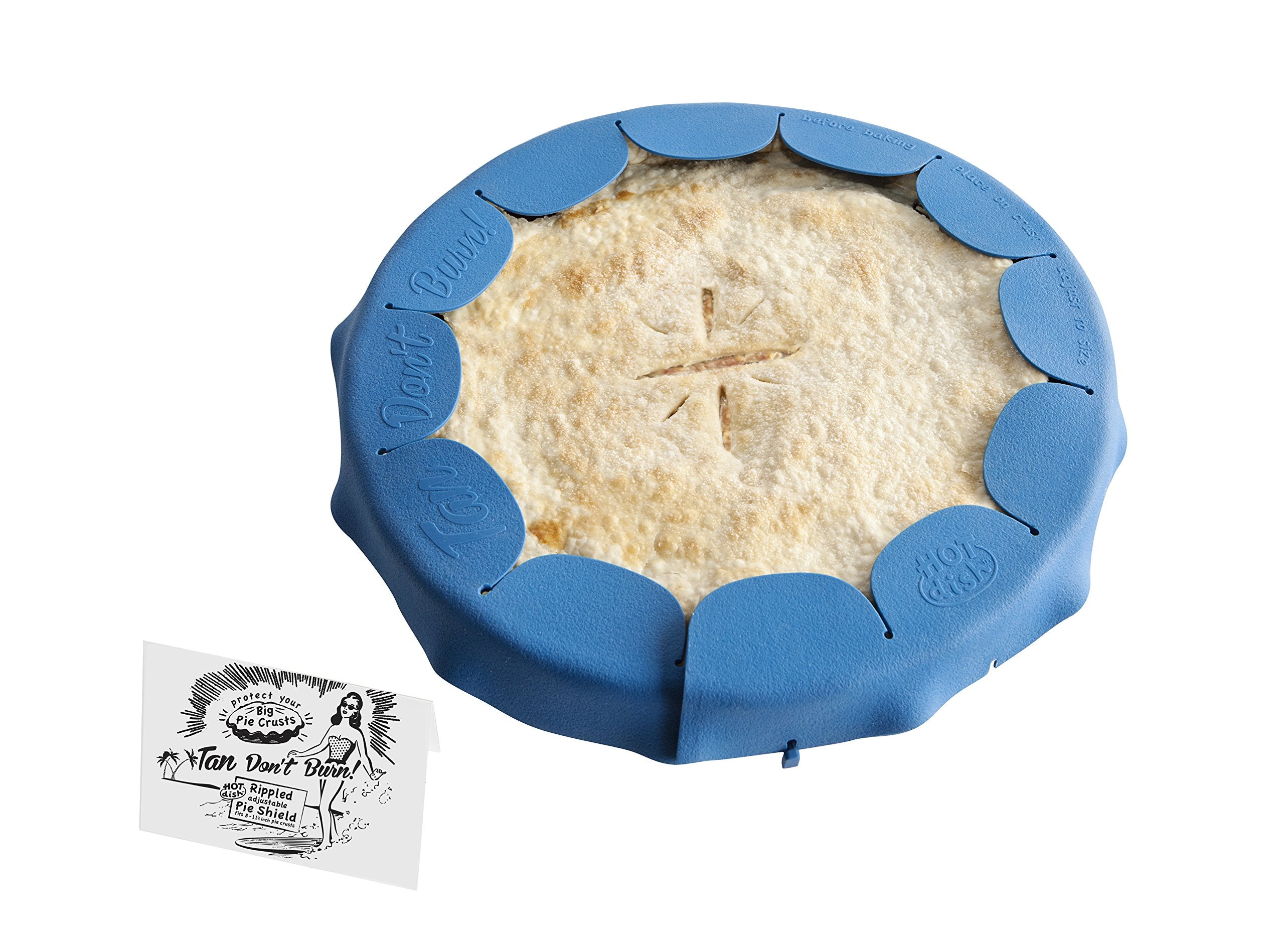 Talisman Designs Adjustable Pie Shield | 8 To 11.5 Inch Rimmed Dishes | Pie Crust Protector | Royal Blue Pie Shield | Set Of 1