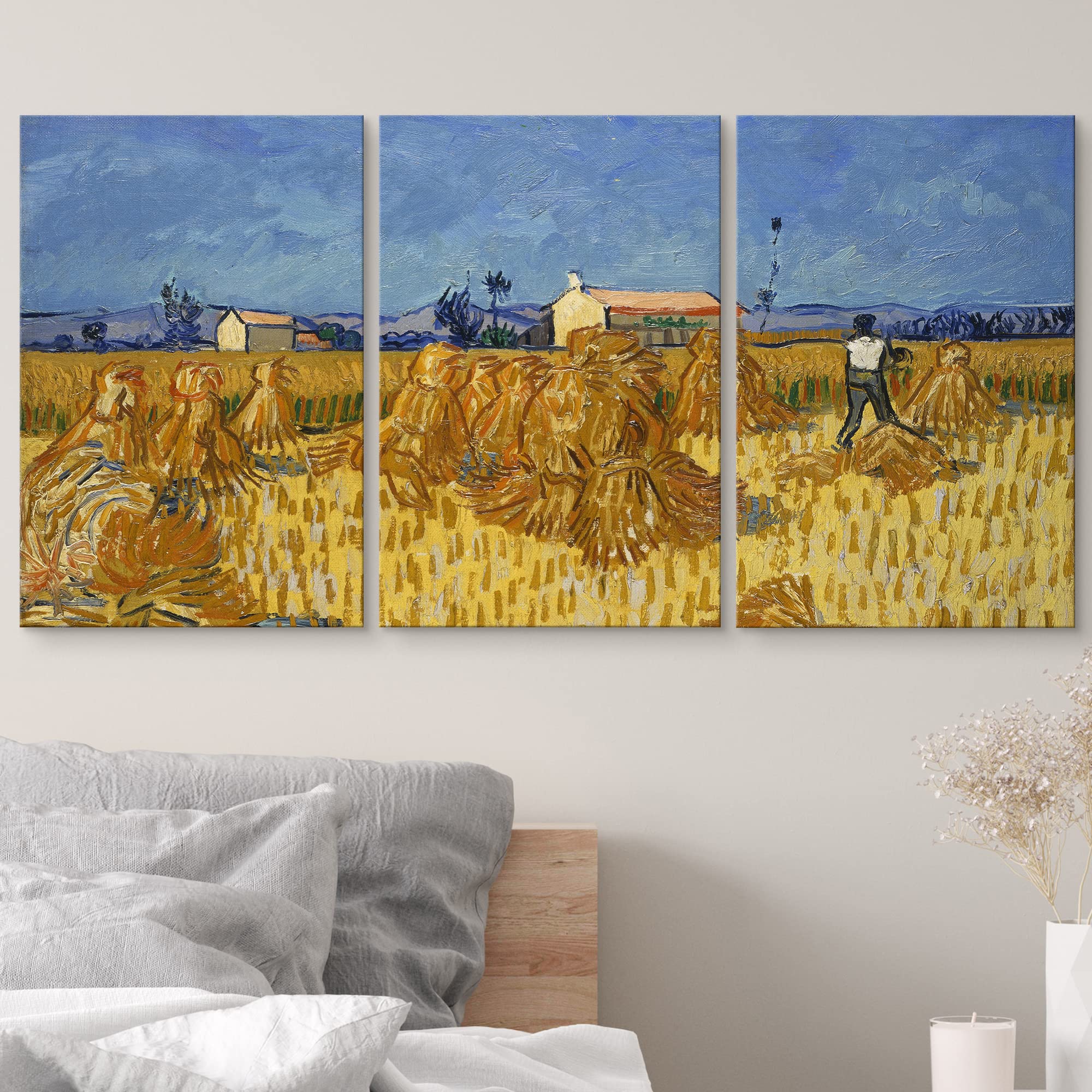 Wall26 Canvas Print Wall Art Set Autumn Corn Harvest In Provence Vincent Van Gogh Classical Illustrations Fine Art Decorative Hi