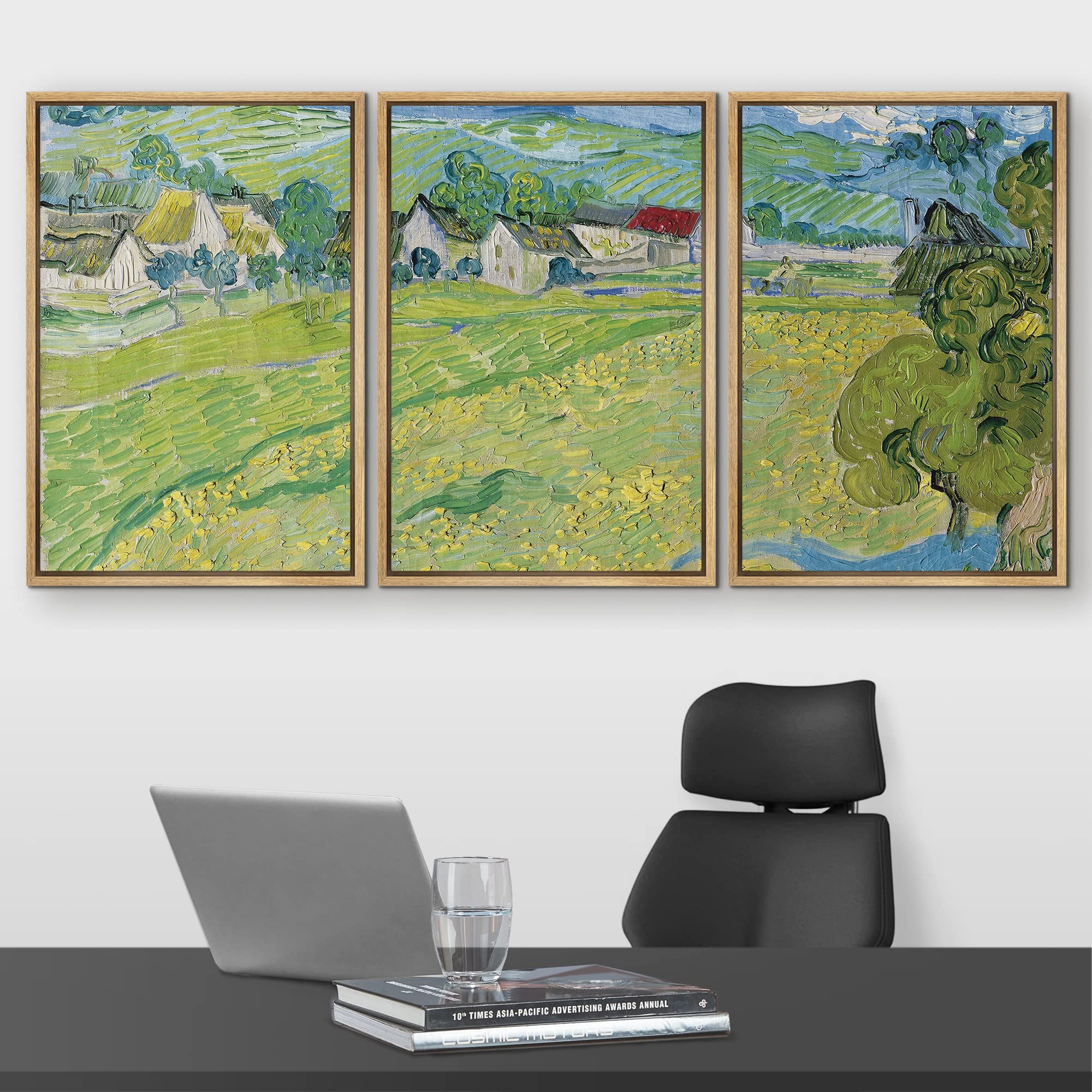 Wall26 Framed Canvas Print Wall Art Set View Of Vessenots Near Auvers Vincent Van Gogh Classical Illustrations Fine Art Decorati