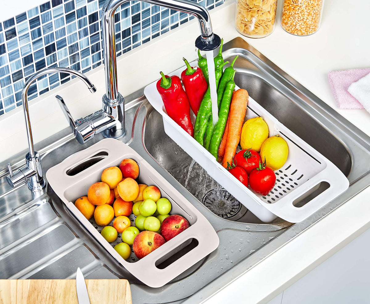 Boxup Extendable Colander, Over The Sink Colander Strainer Vegetable/F ...