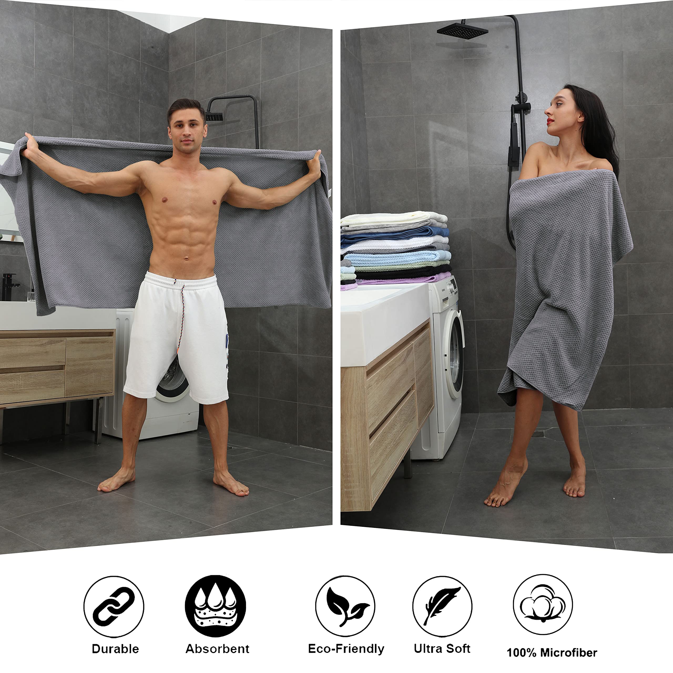 Extra Large Bath Towel Sheet Set 35X70 Inches - Oversized Highly Absorbent Towels Set,Jumbo Microfiber - Quick Dry, Lightweight,