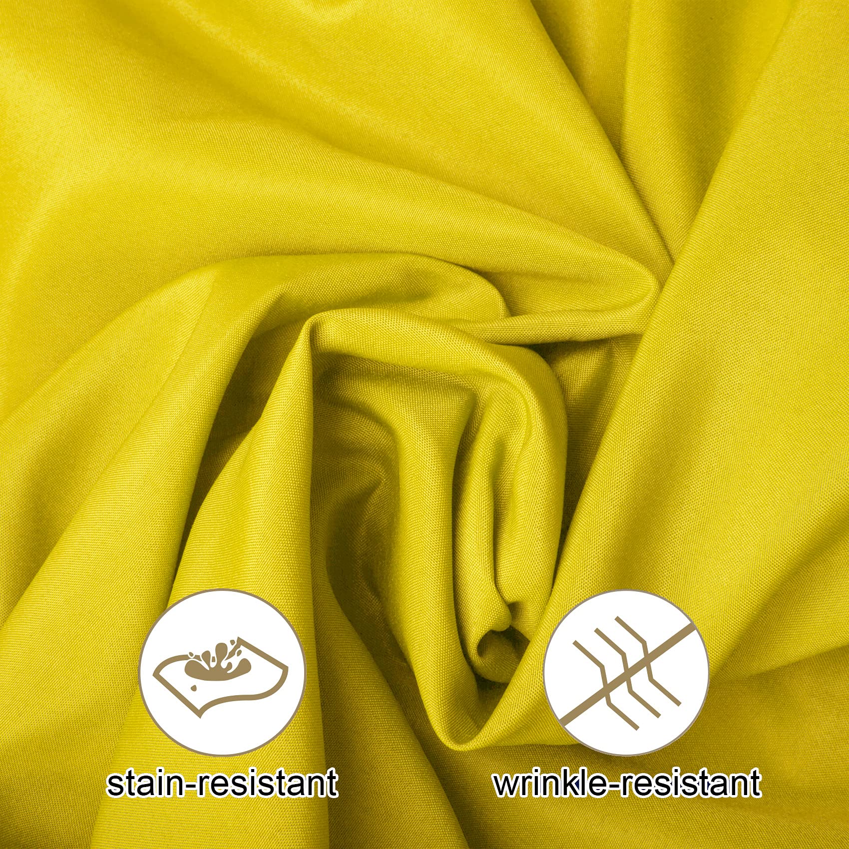 Ascoza 2Pack 90X132 Inch Yellow Rectangular Tablecloth 8 Feet Table Cloth In Polyester Fabric For Wedding/Banquet/Restaurant/Par