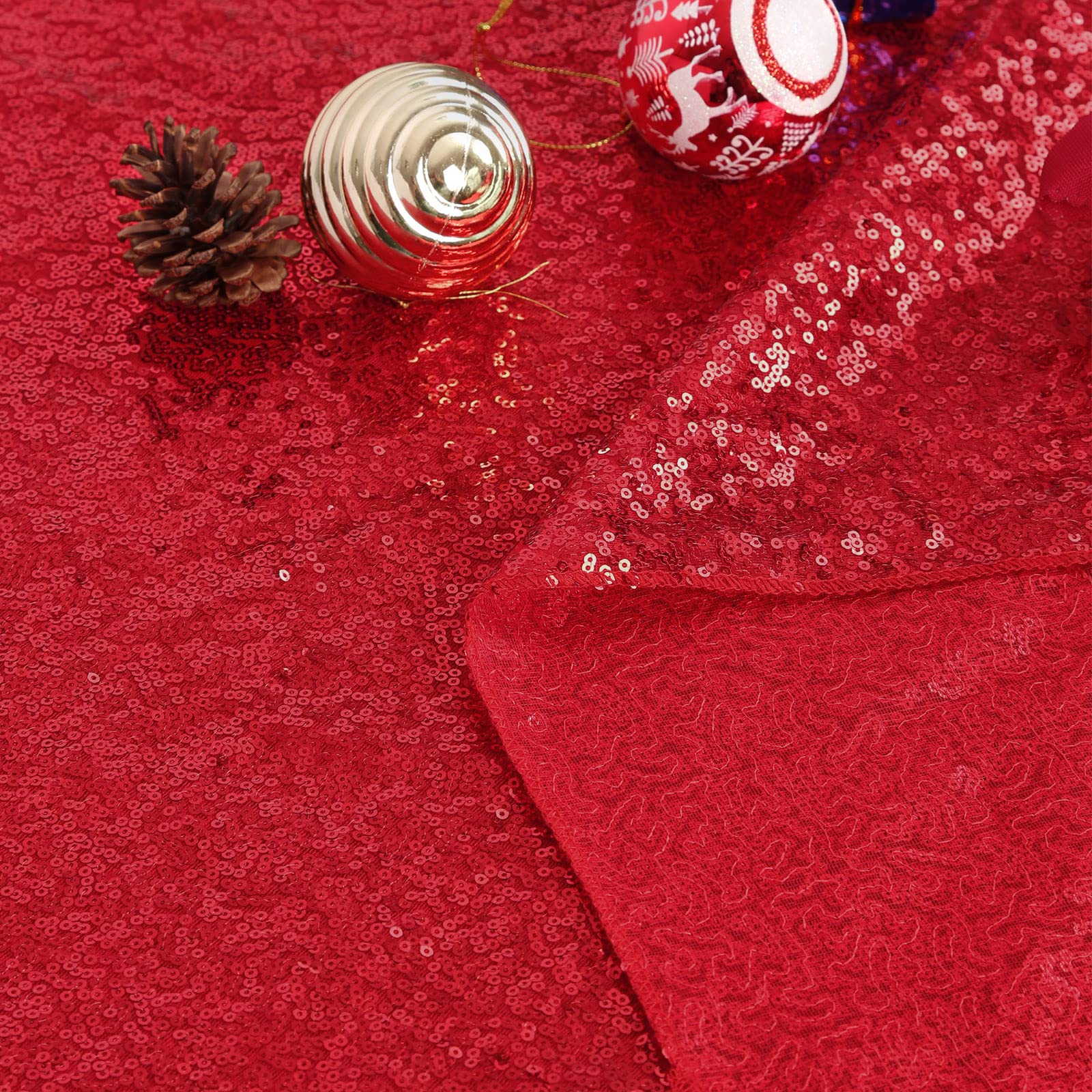 B-Cool Red Christmas Table Runner Sequin Metallic Table Runner 12 Pack 12X72 Inches Glitter Sparkly Table Runner For Halloween H
