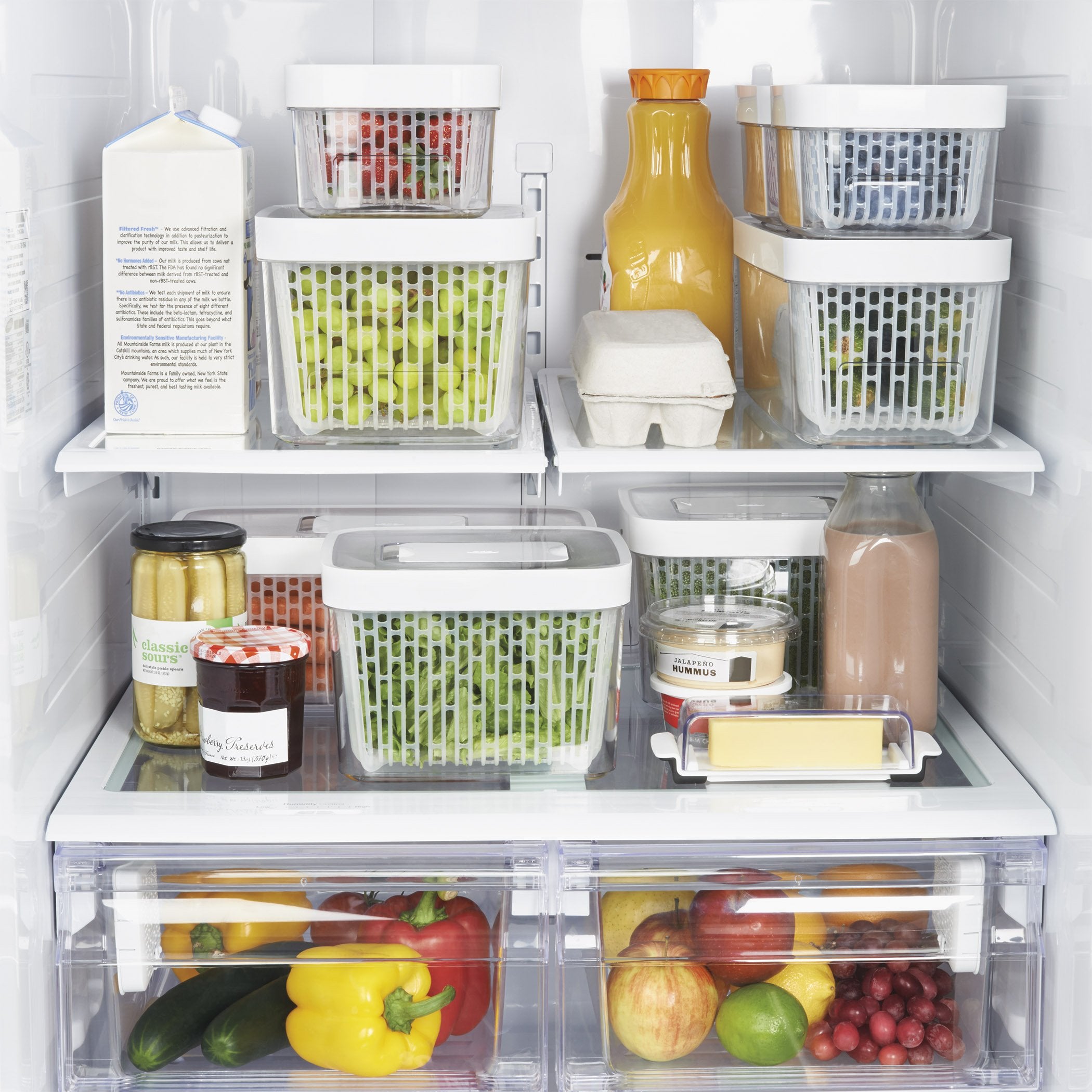 Oxo Good Grips Greensaver Mounted Crisper Drawer Insert With Suction Cups (2 Pack),White