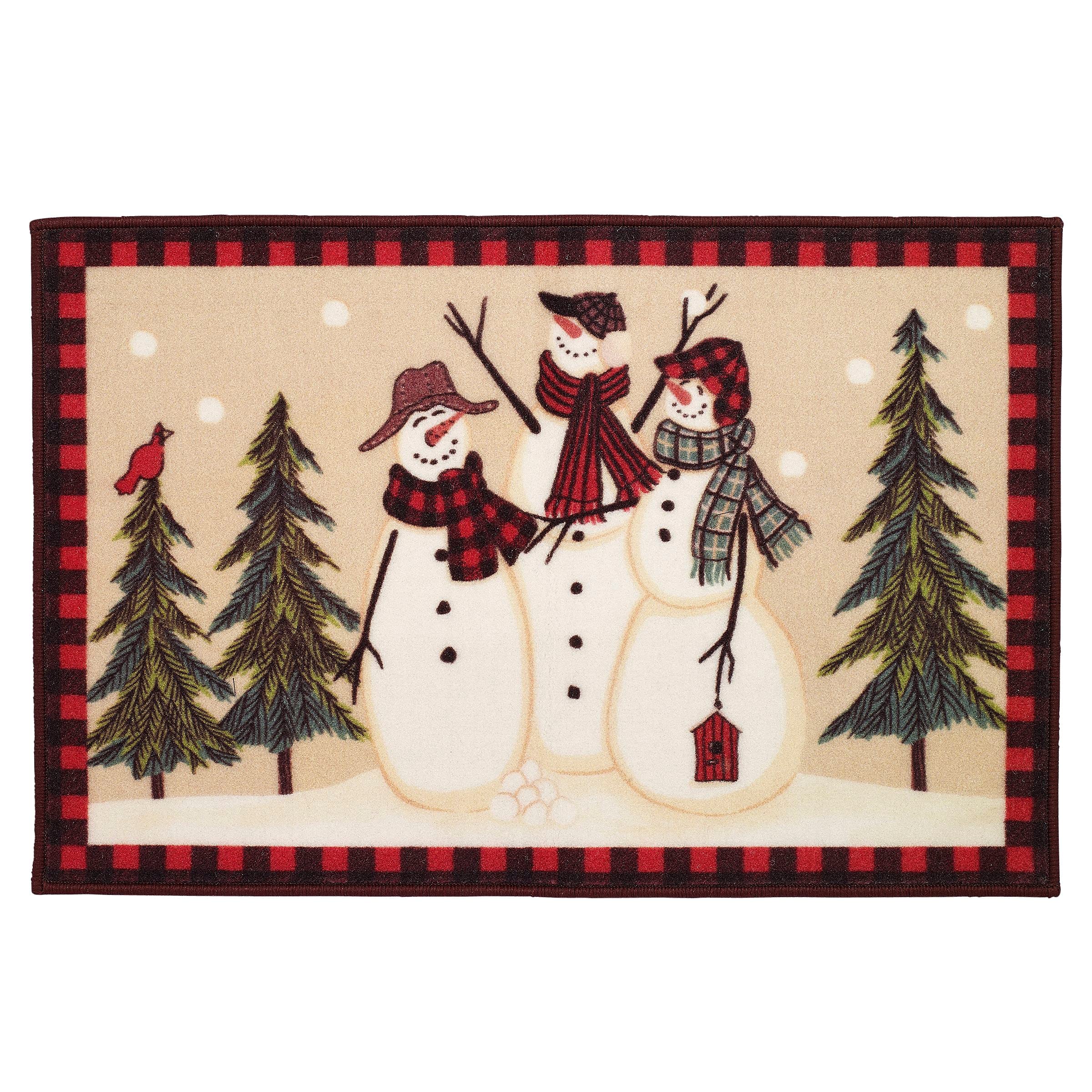 Avanti Linens - Bath Mat, Cotton Bath Rug, Holiday Inspired Bathroom Decor (Snowmen Gathering Collection)