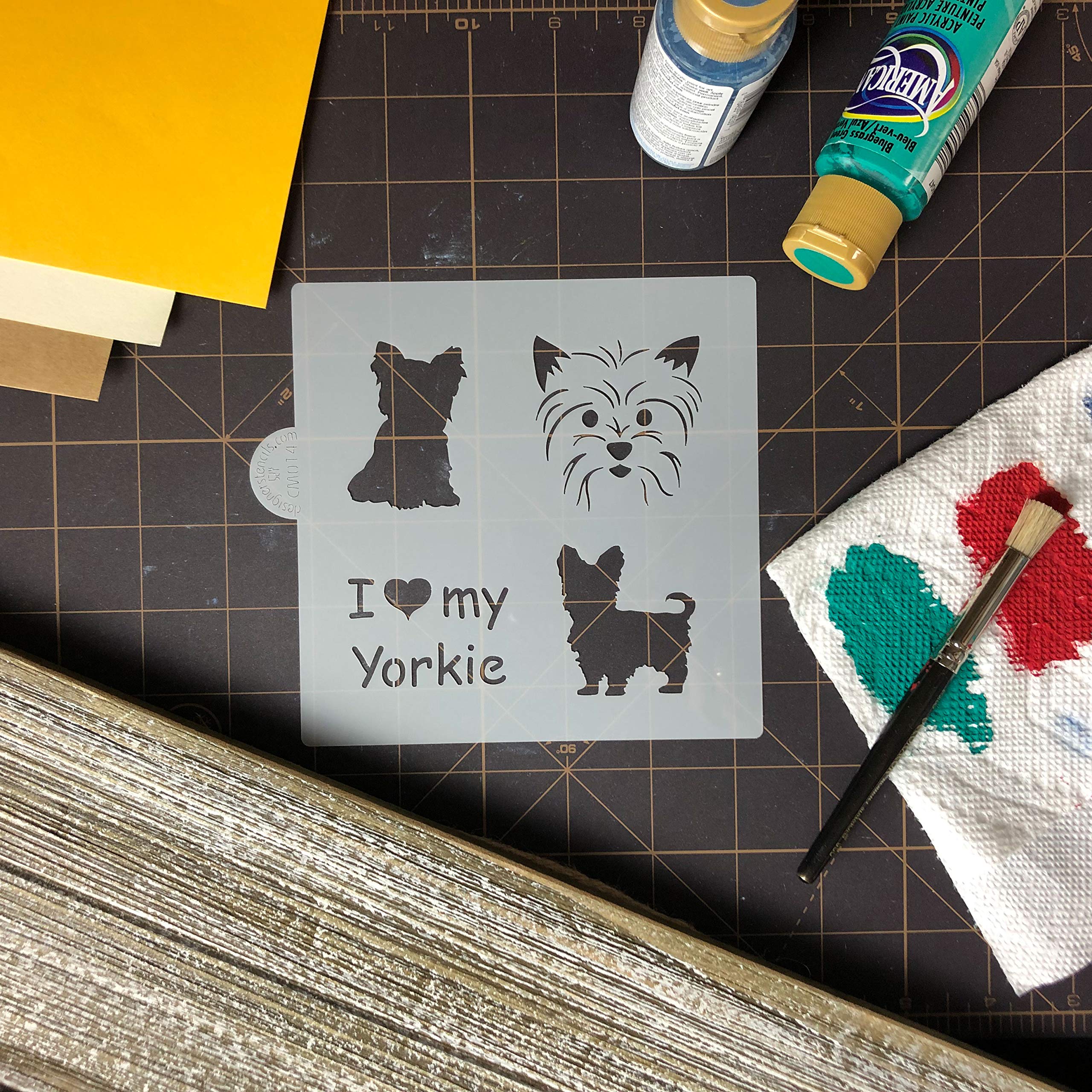 I Love My Yorkie Cookie And Craft Stencil By Designer Stencils