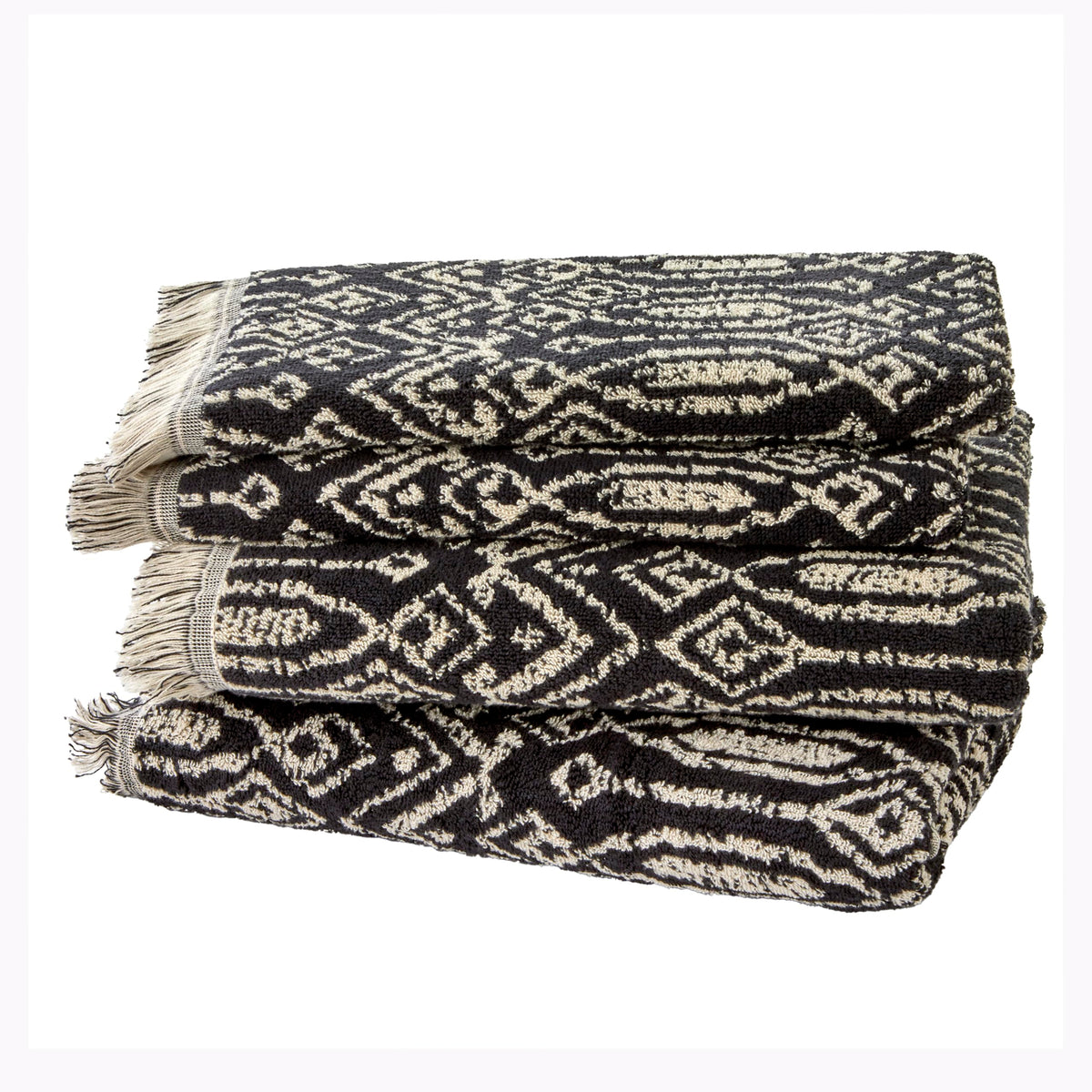 Skl Home Nador 2 Bath, 2 Hand Towel Set, Black