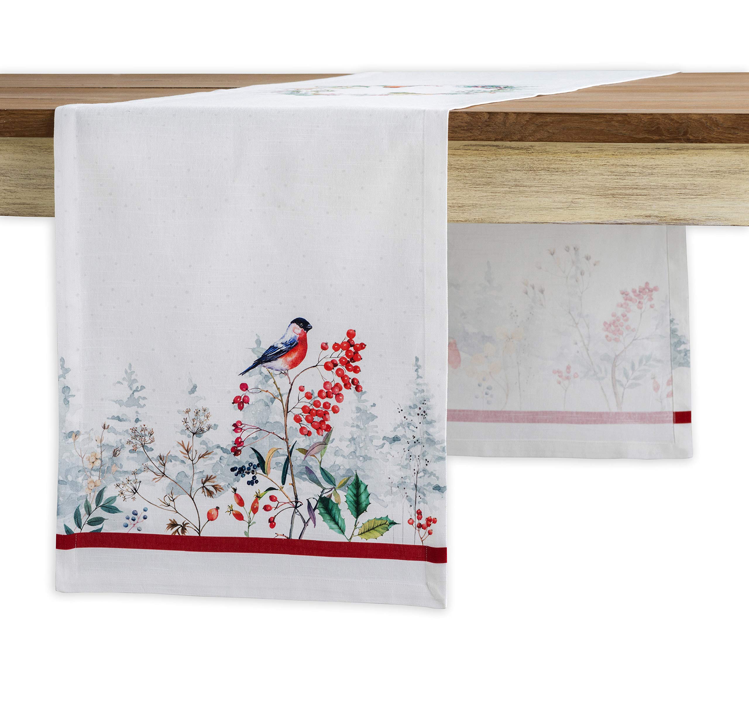 Maison D' Hermine Tablerunners 100% Cotton Decorative Tablerunner Table Cover, Holiday, Dinner, Wedding & Dining, Morzine (Singl